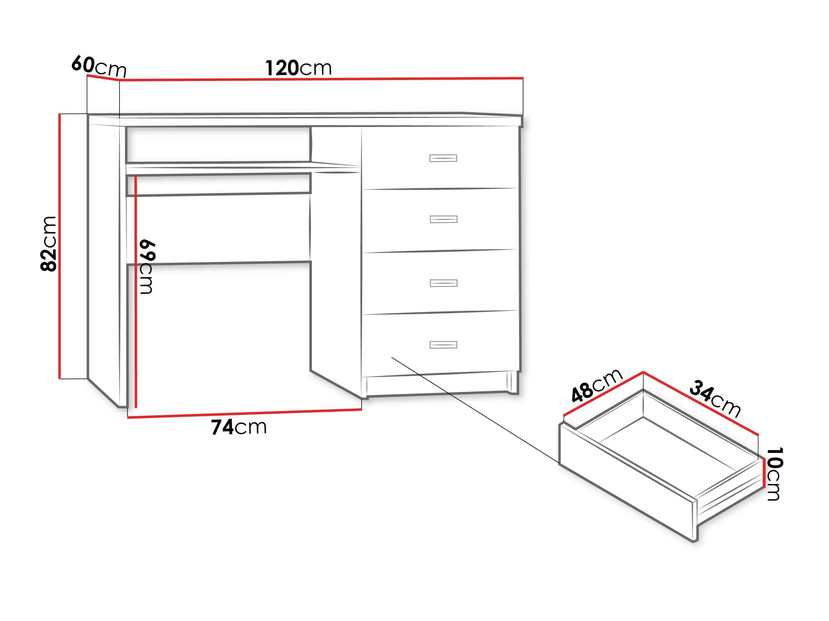 Birou Serfeno 114 (Kraft Alb)