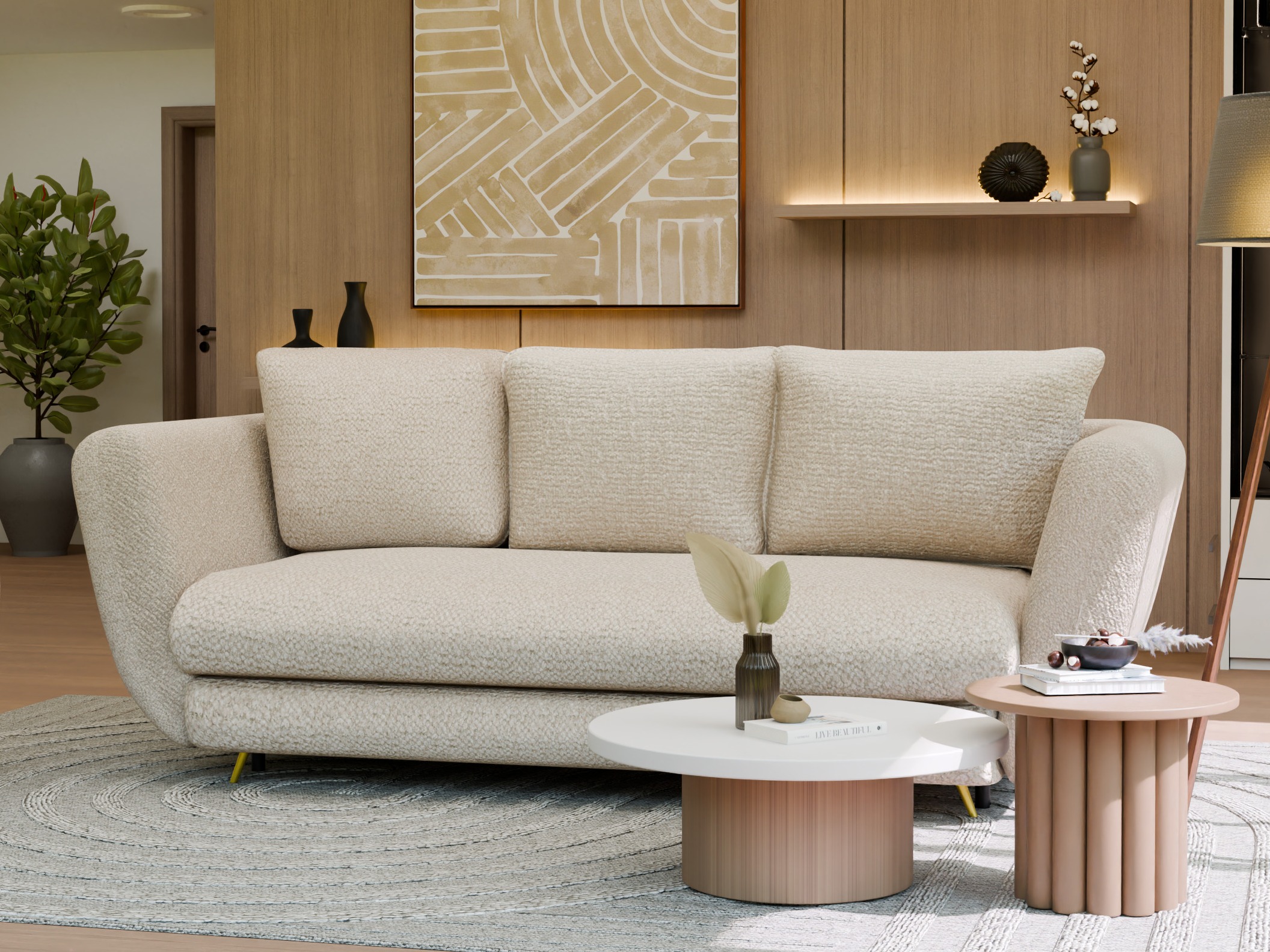 Canapea extensibilă Mandeville 354 (Auriu + Negru)