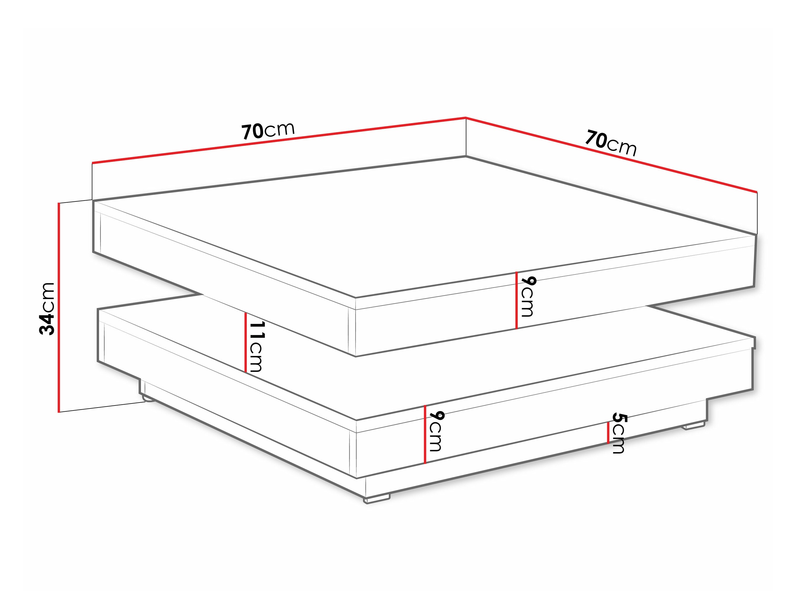 Masă de cafea rotativă Comfivo Pisces (Stejar Wotan + Alb)