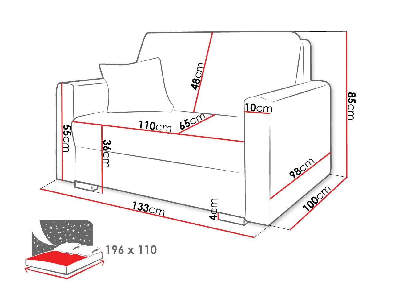Canapea extensibilă SR10490 cu un mic defect