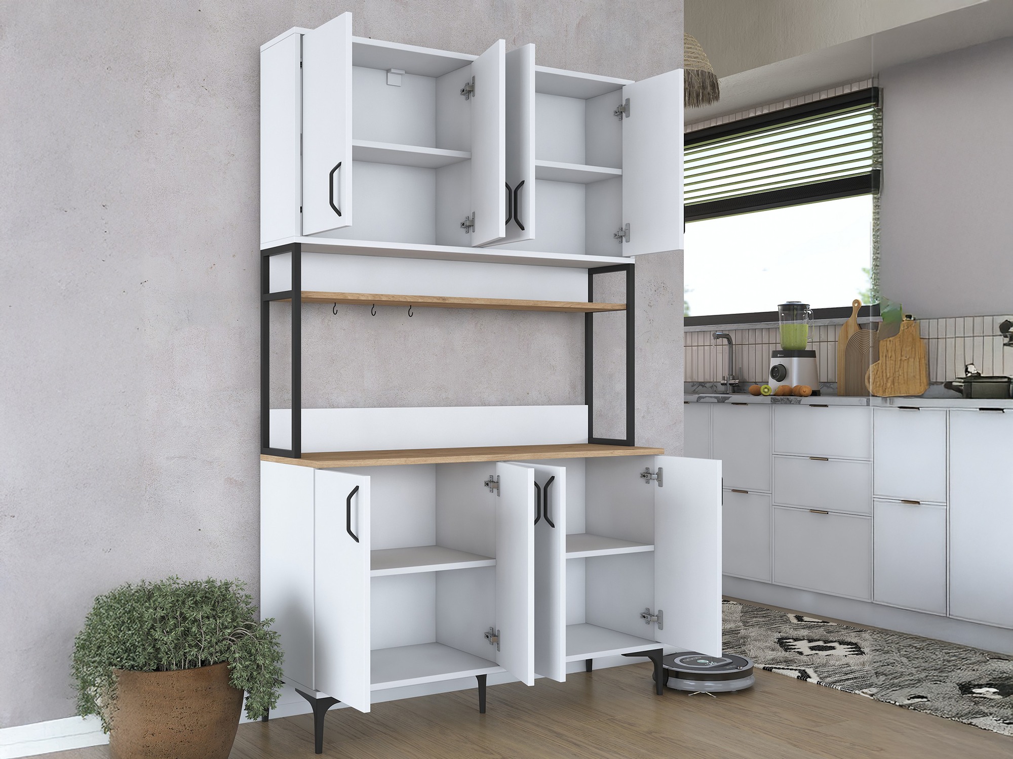 Mobilier multifuncțional Kailua 2678 (Alb + Nuc)