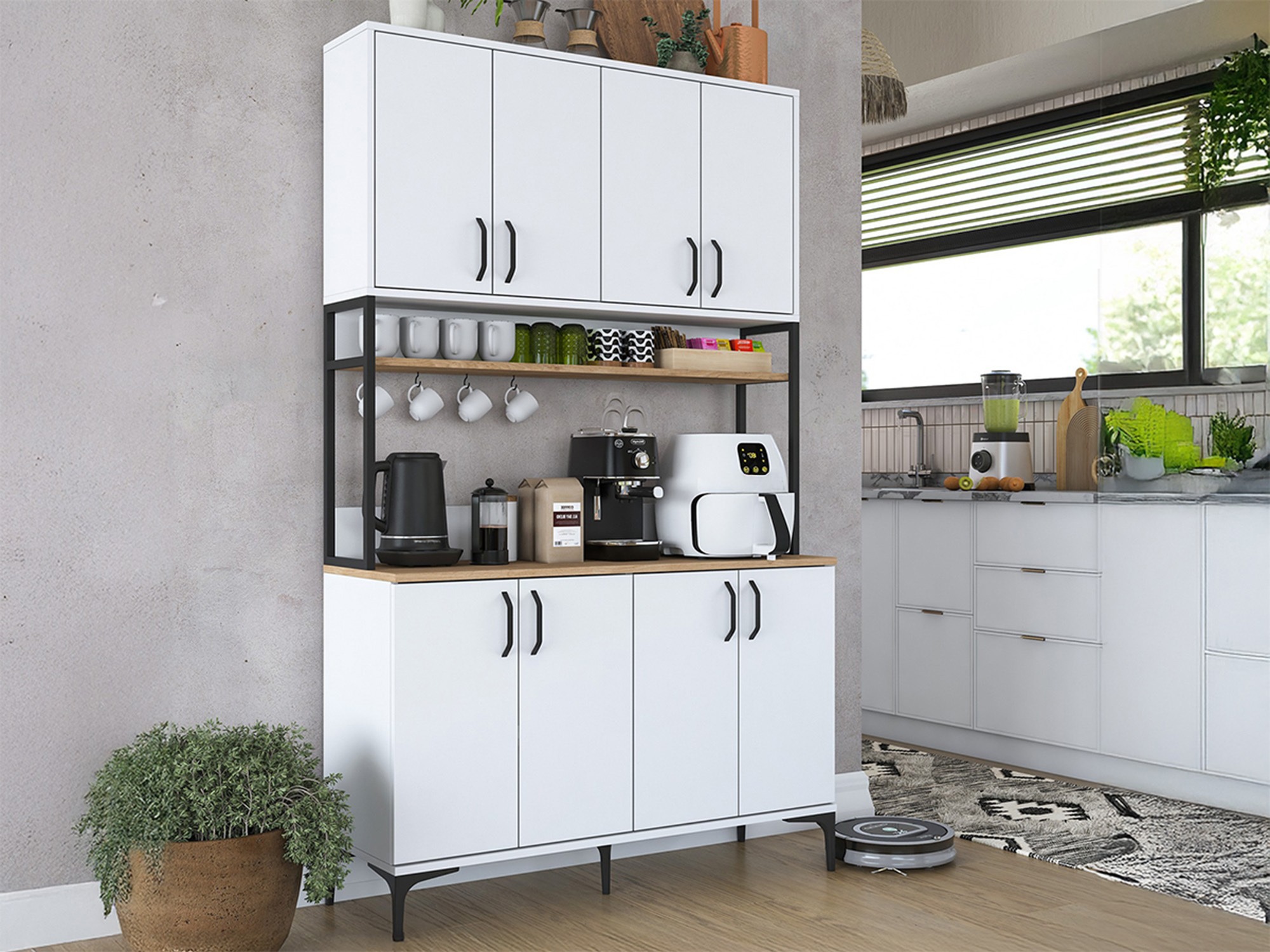 Mobilier multifuncțional Kailua 2678 (Alb + Nuc)