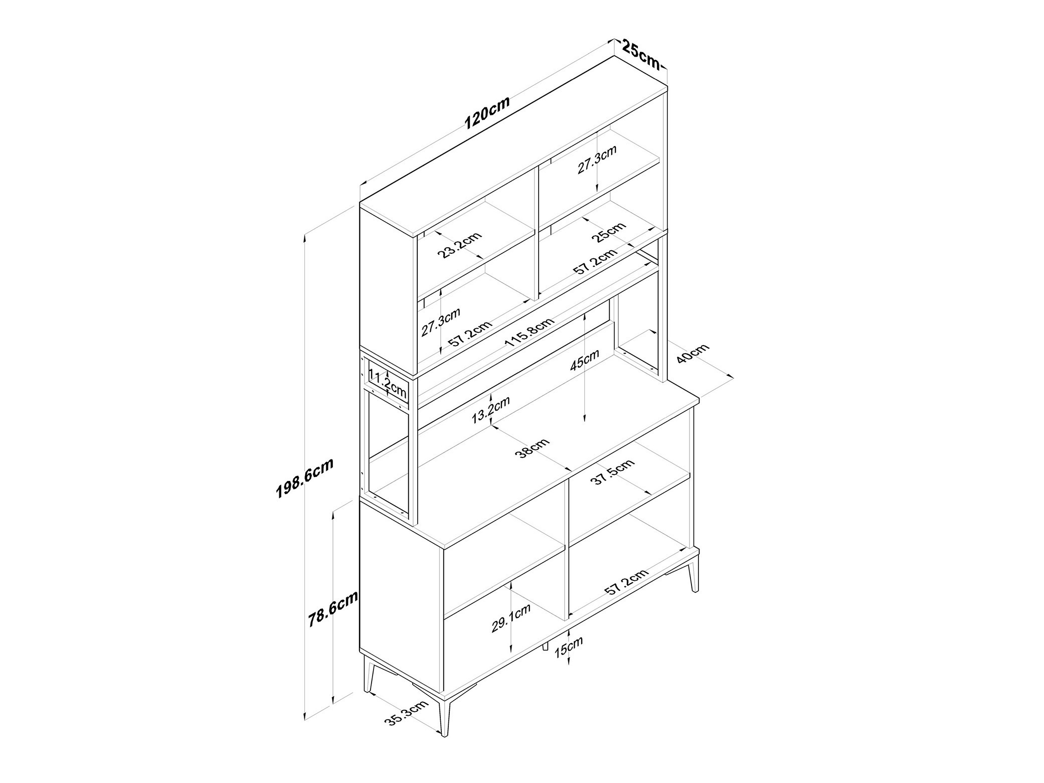 Mobilier multifuncțional Kailua 2678 (Alb)