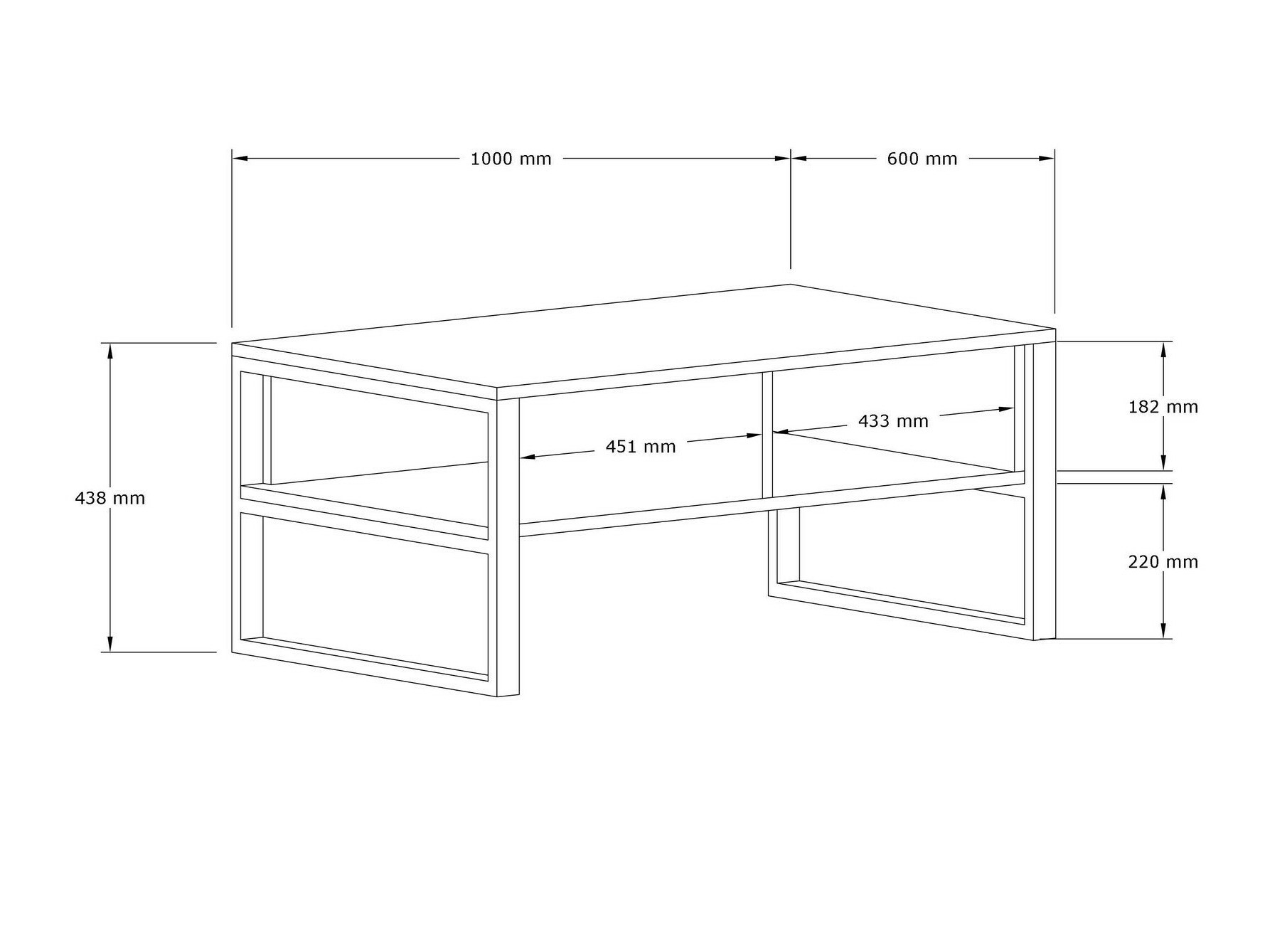 Măsuță de cafea Kailua 2687 (Alb + Negru)
