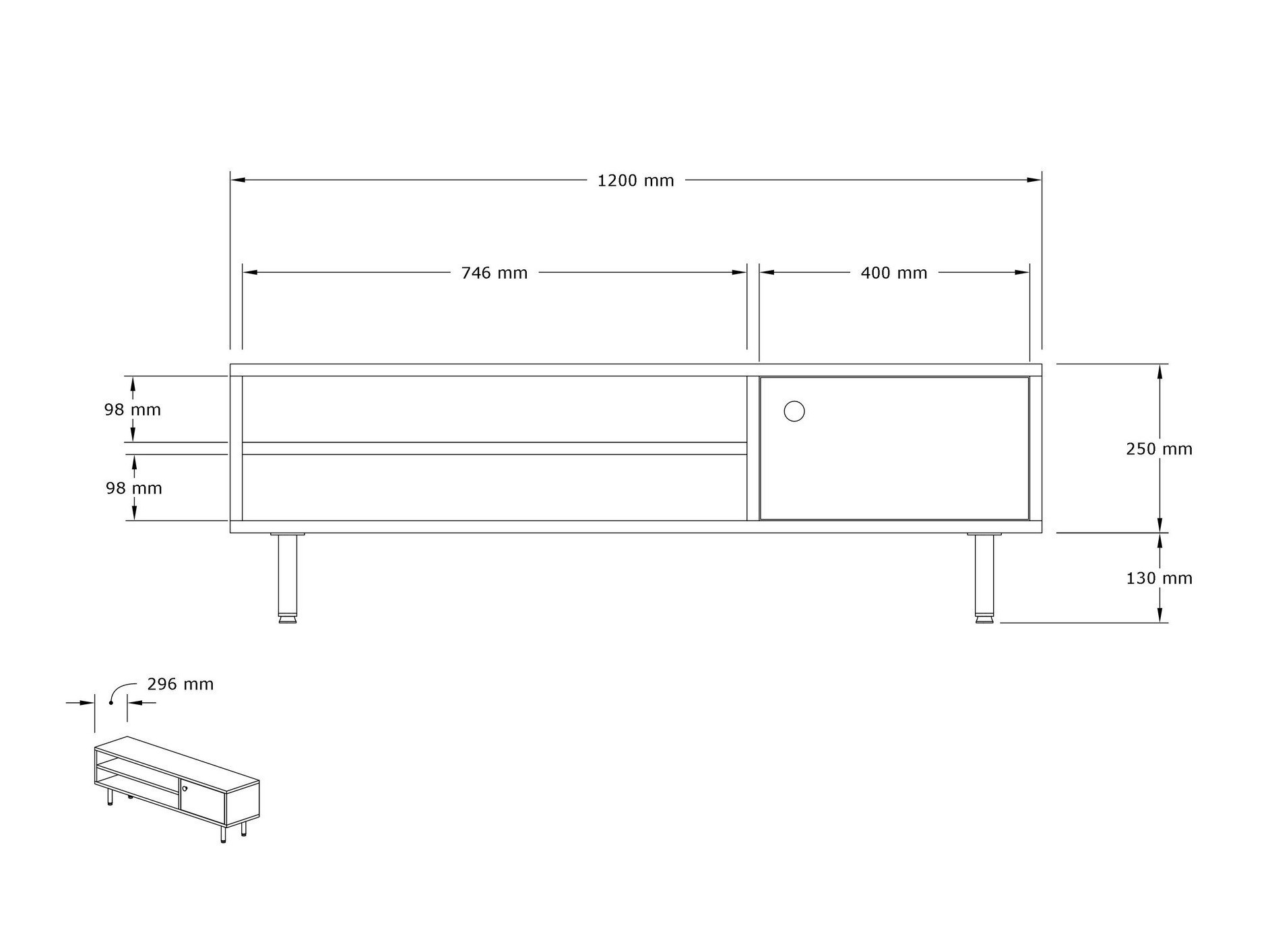 Comodă TV Kailua 2224 (Stejar)