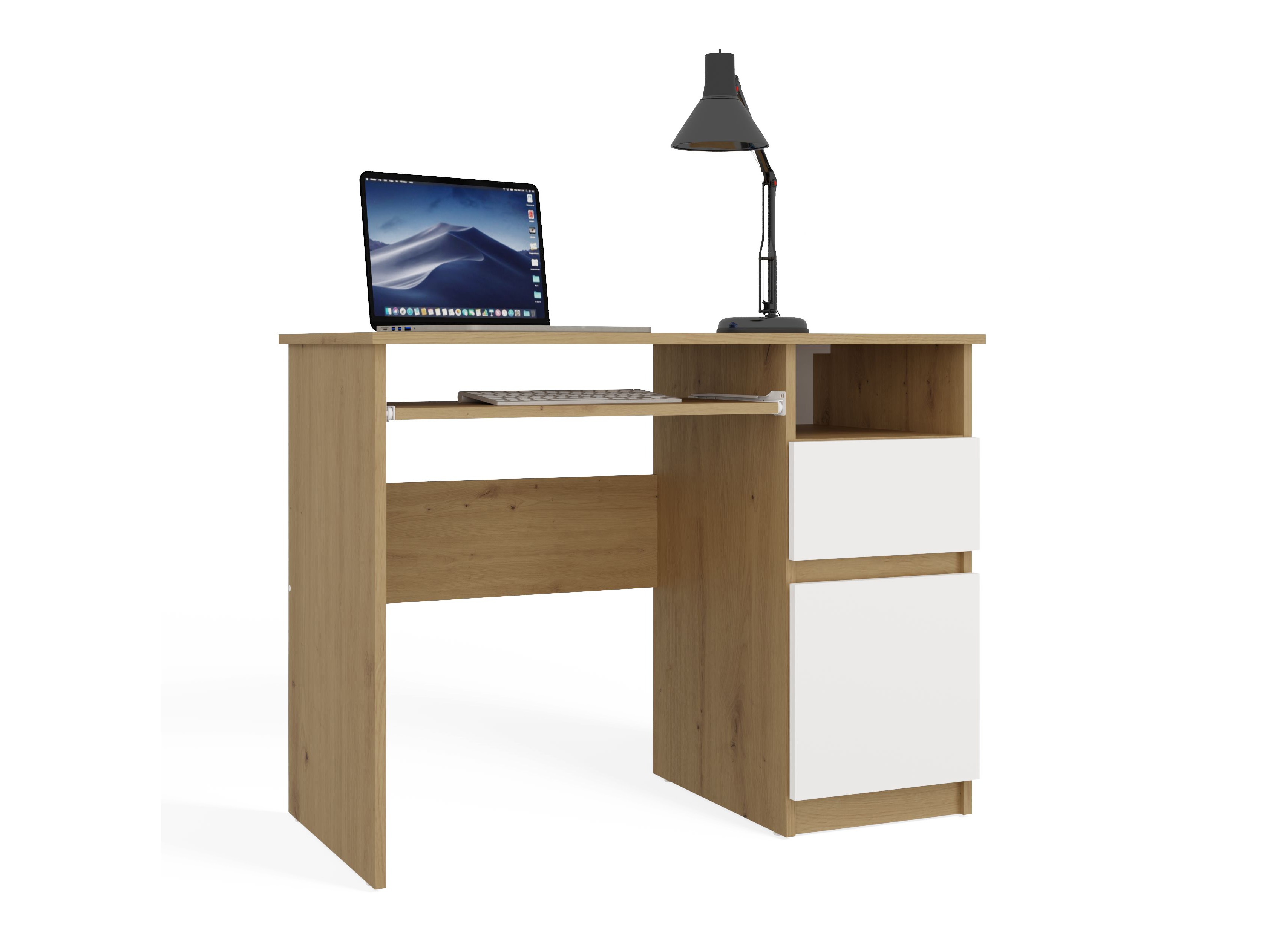 Birou Mandeville 269 (Stejar artizan + Alb)