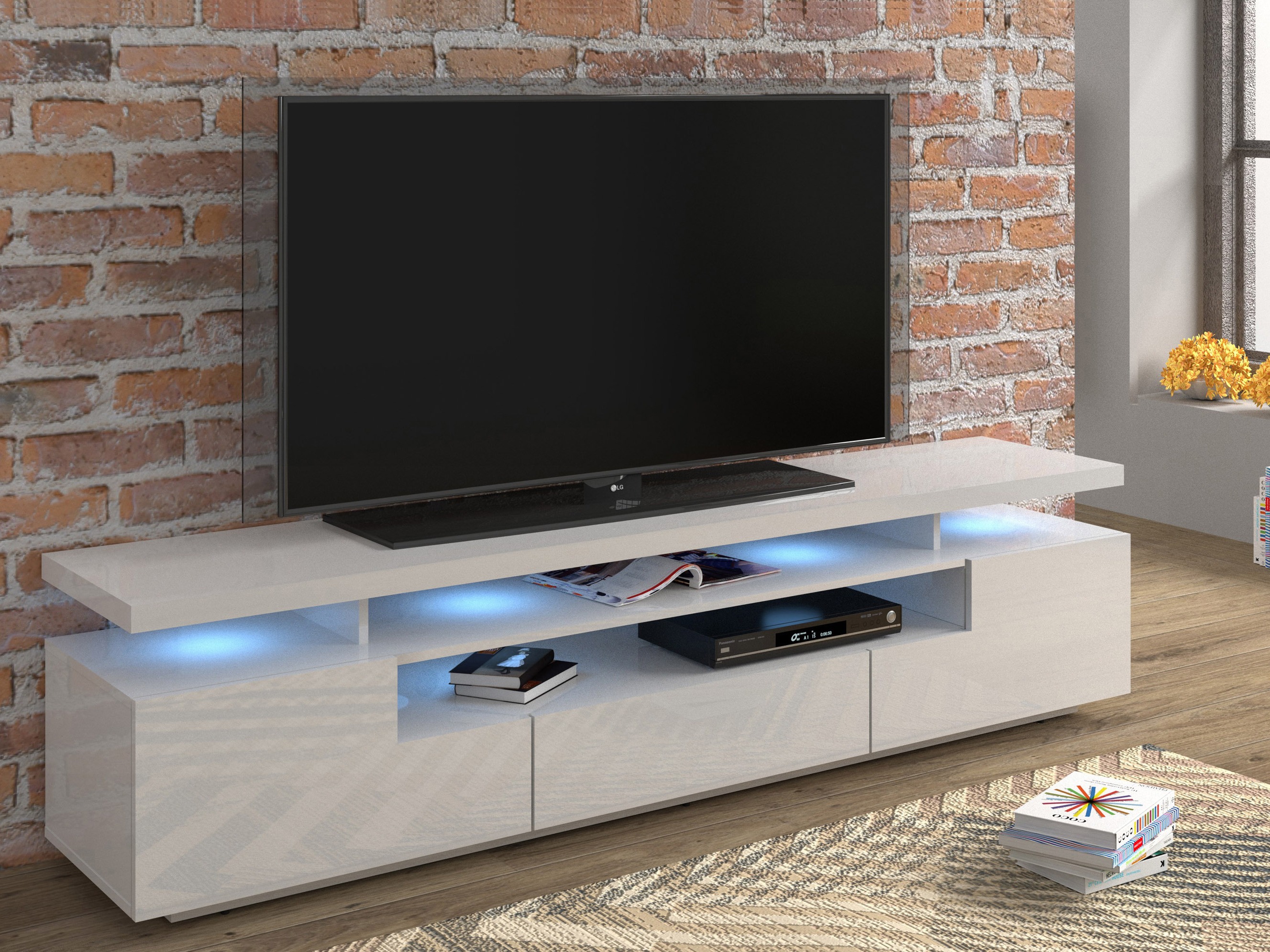 Comodă TV Buffalo 175 (Alb lucios)