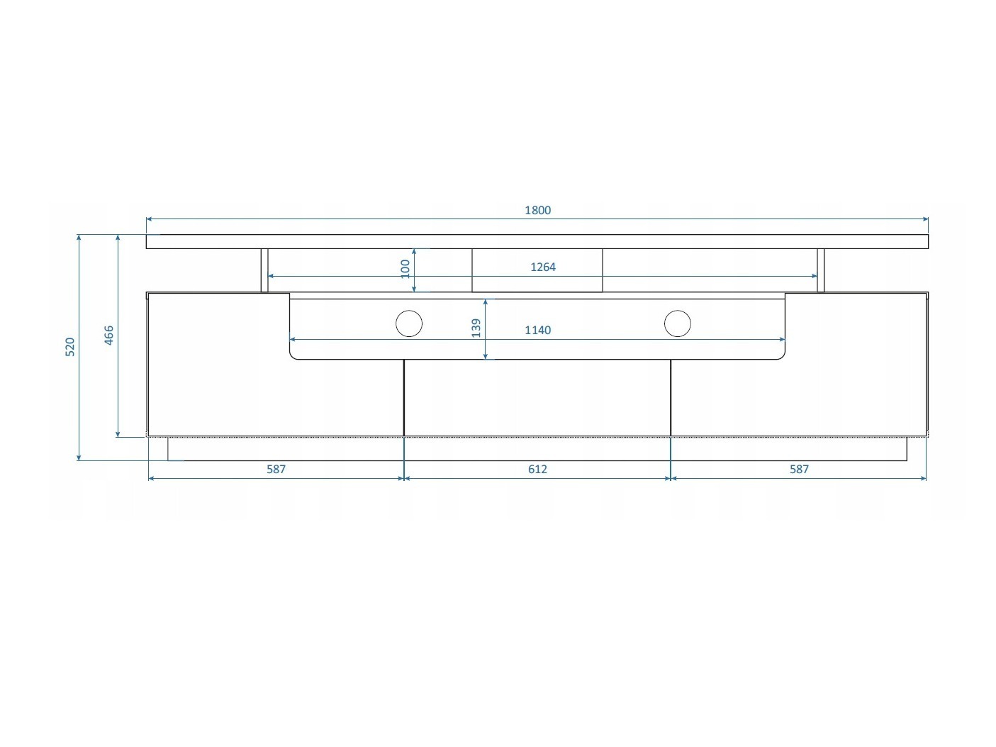 Comodă TV Buffalo 175 (Alb lucios)