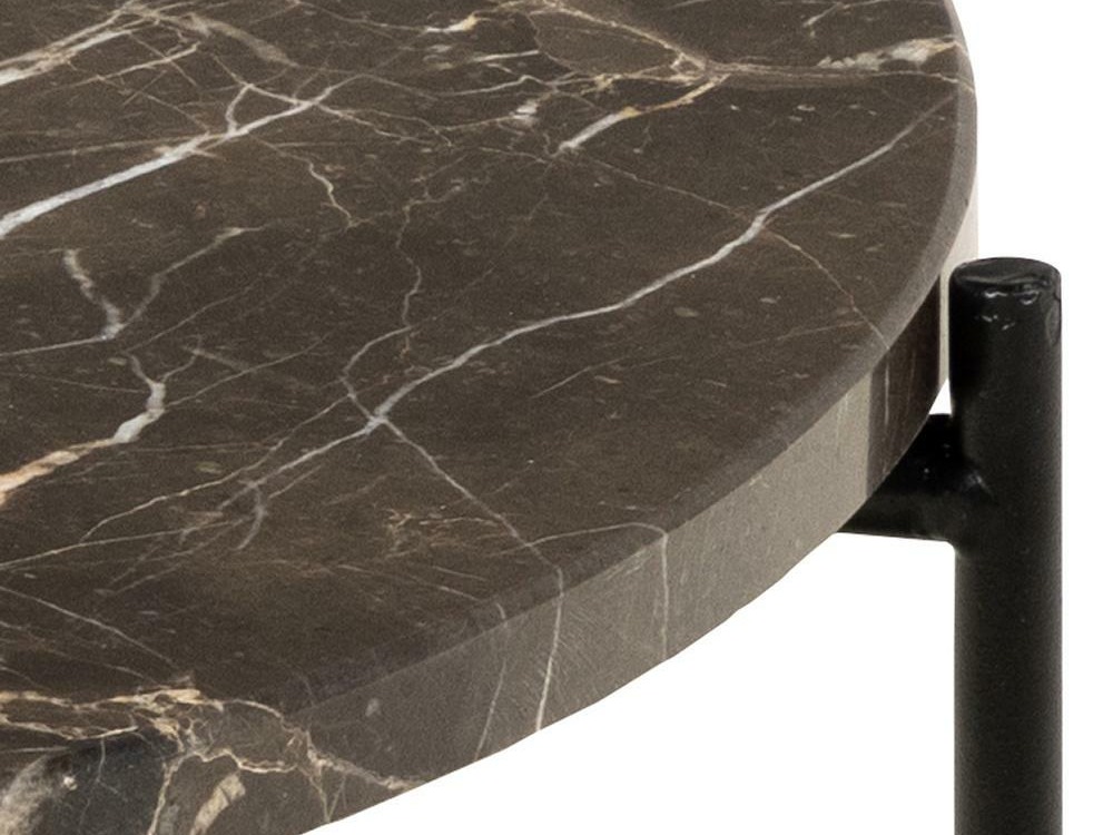 Măsuță laterală Norsica 608 (Marmură brună + Negru)