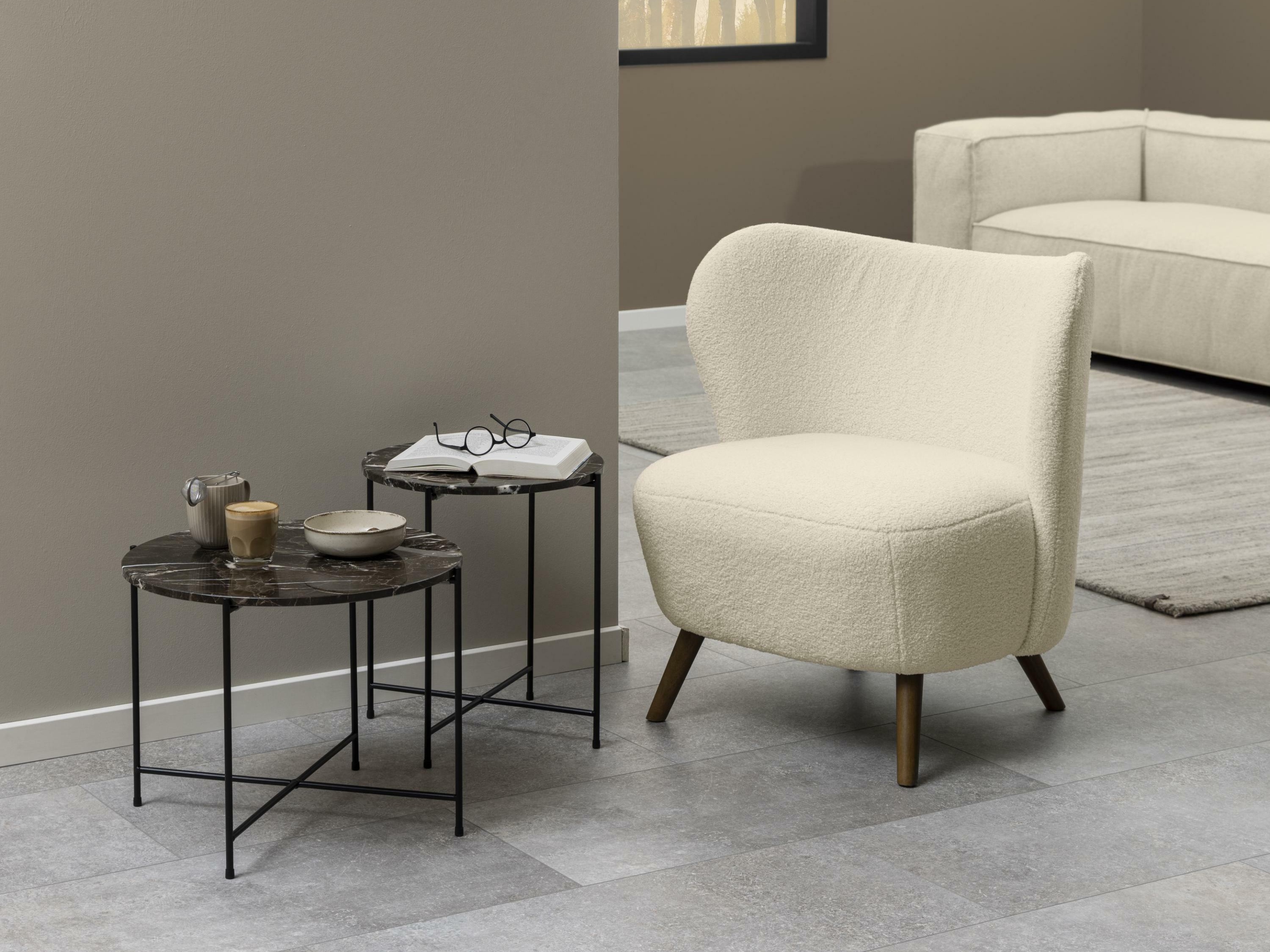 Măsuță laterală Norsica 608 (Marmură brună + Negru)