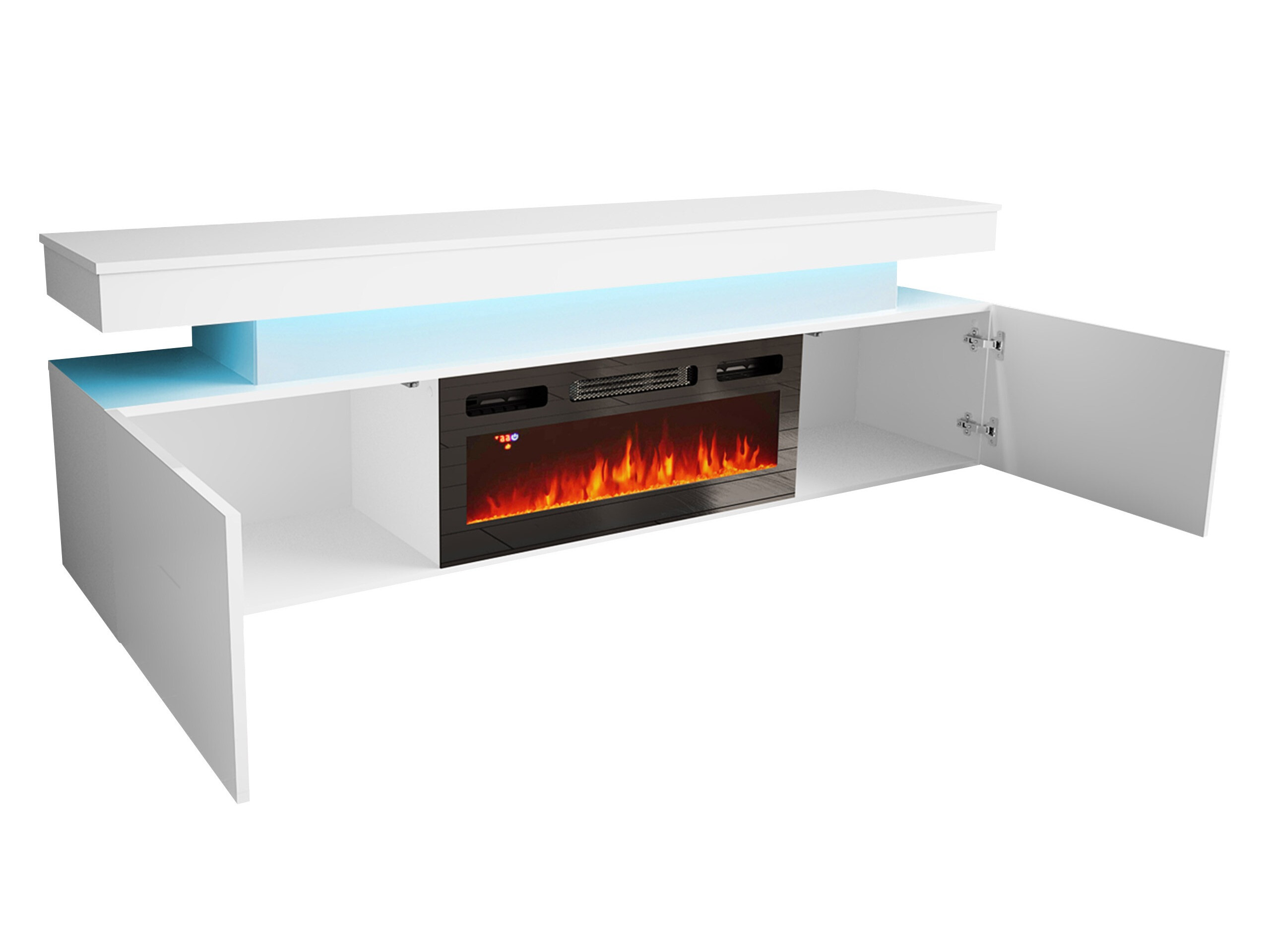 Comodă TV Monfero 104 (Negru + Negru lucios)