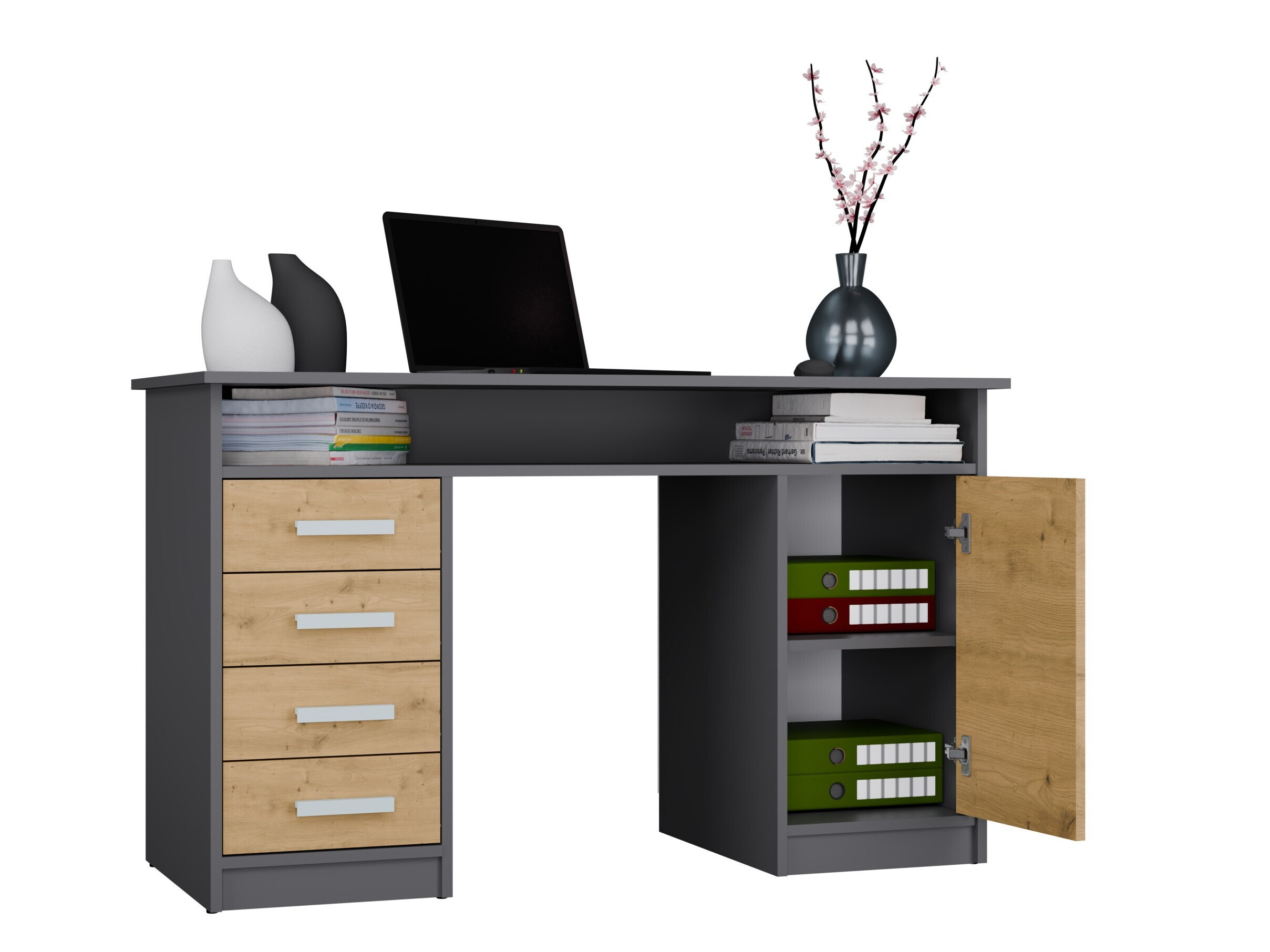 Birou Mandeville 329 (Stejar artizan + Antracit)