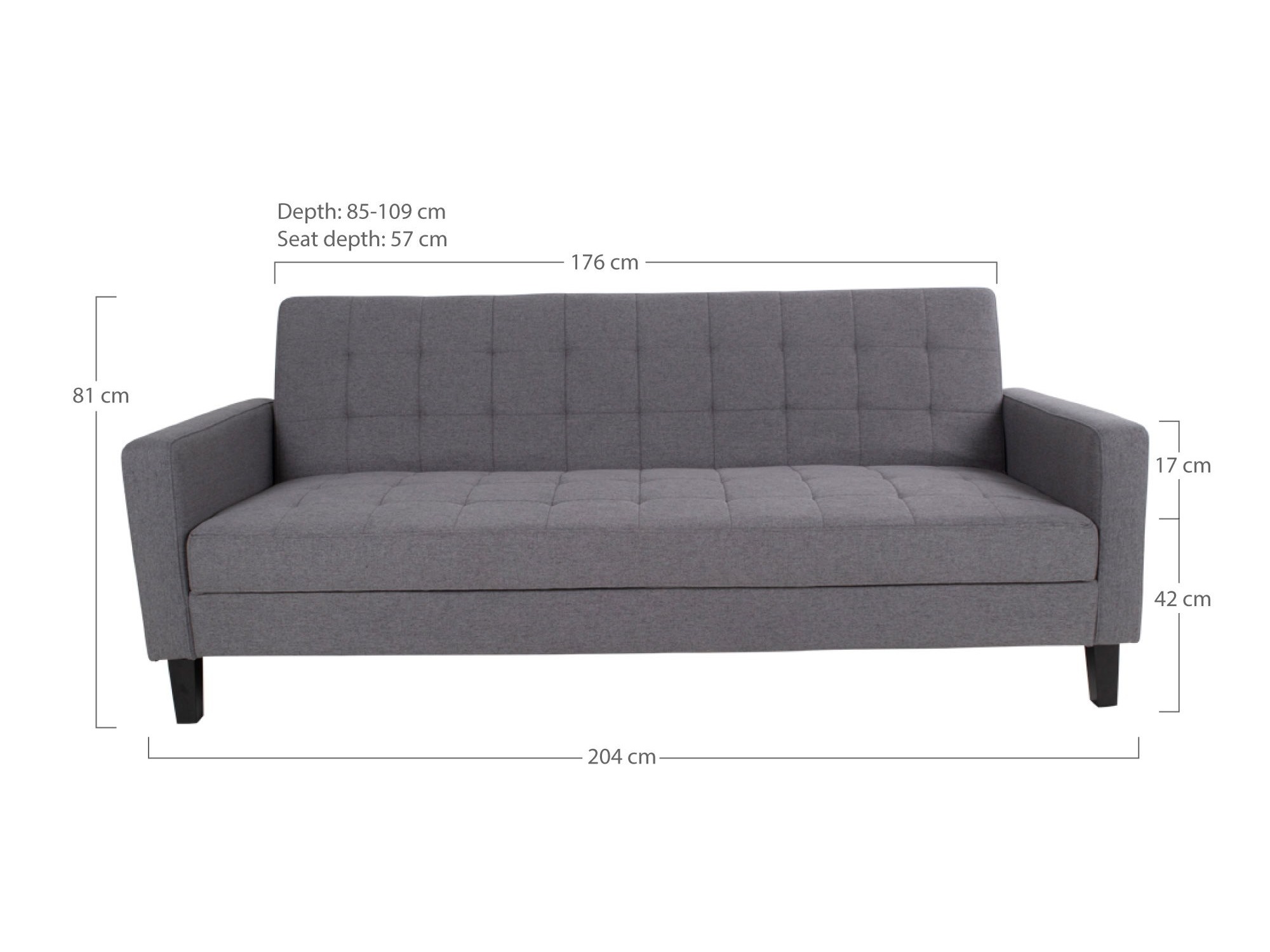 Canapea extensibilă Brea 204 (Gri)