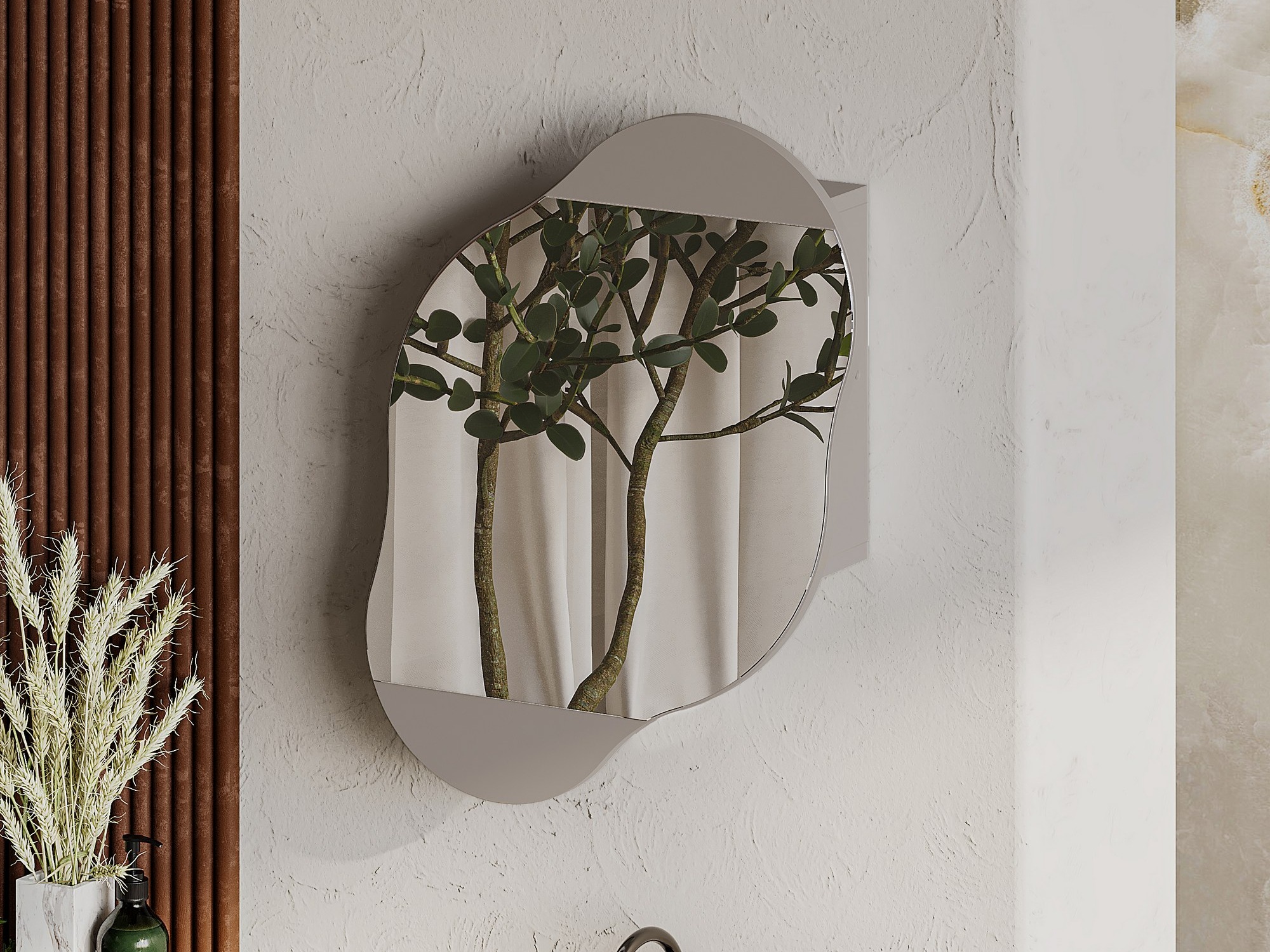 Dulap de baie cu oglindă Kailua 2711 (Taupe)