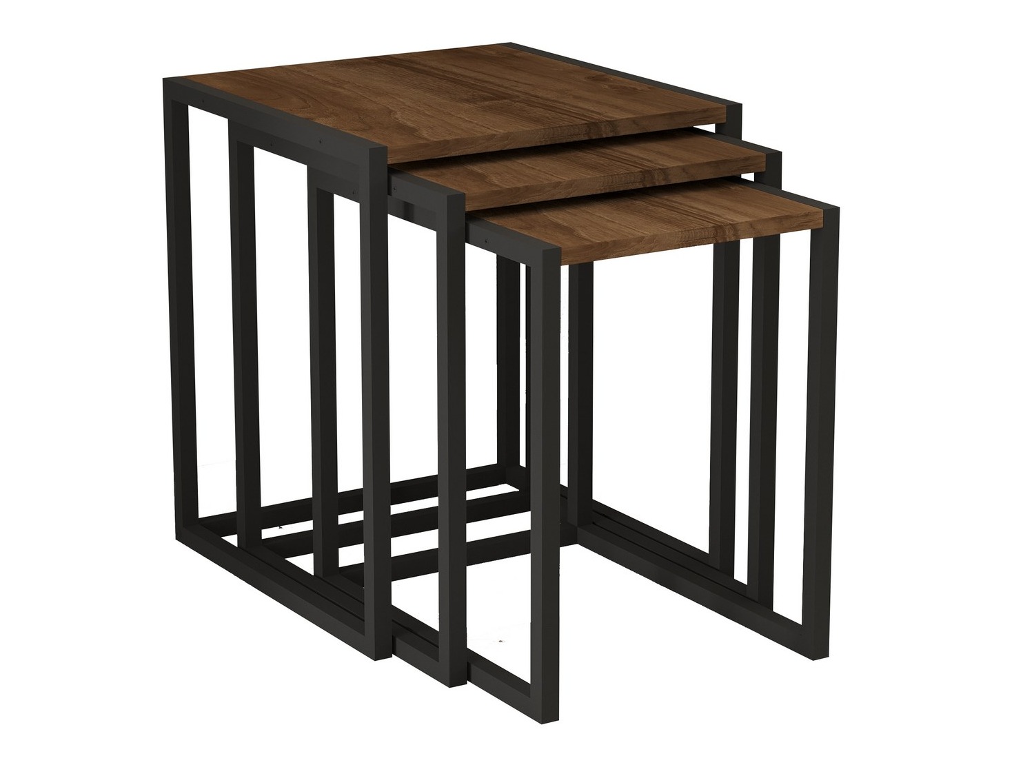 Set mese laterale Kailua 2721 (Negru + Nuc)