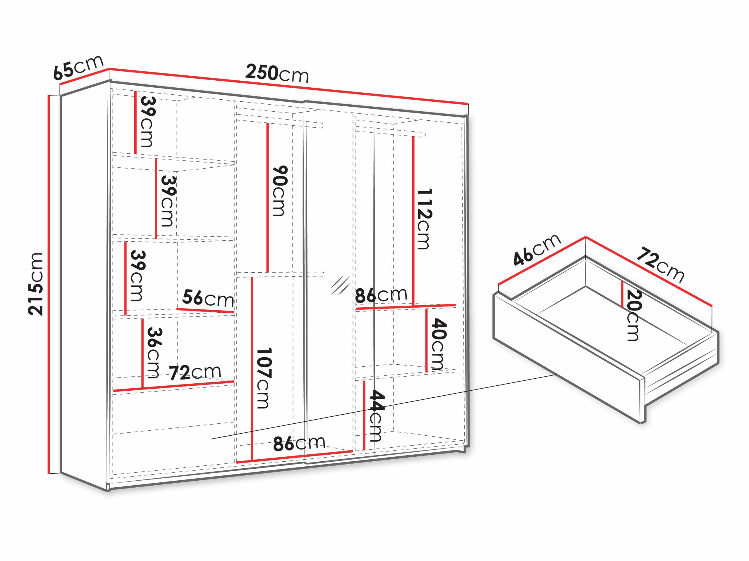 Dulap Honolulu 254 (Stejar artizan)