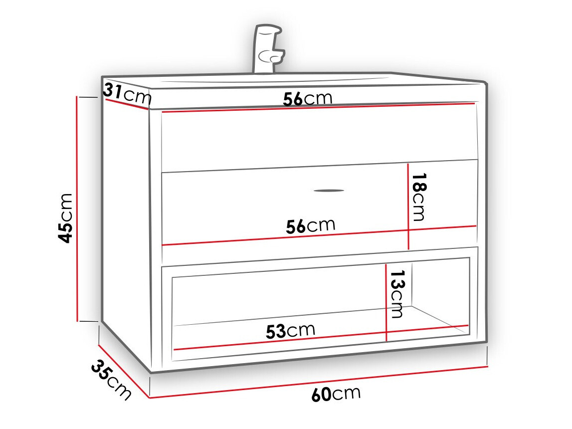 Cabinet atârnat pentru baie SR10656