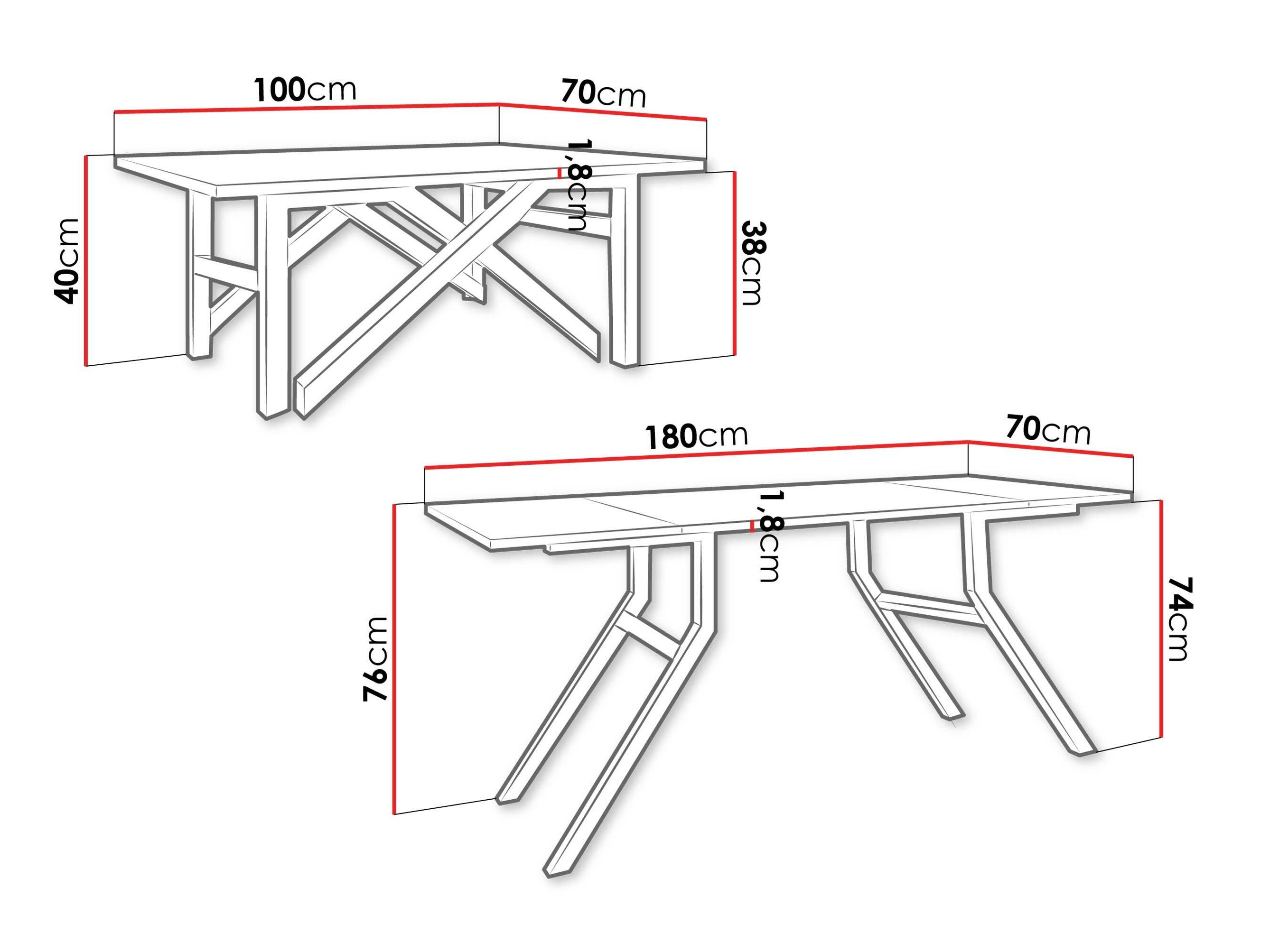 Măsuță de cafea extensibila Oswego 151 (Grafit + Negru)