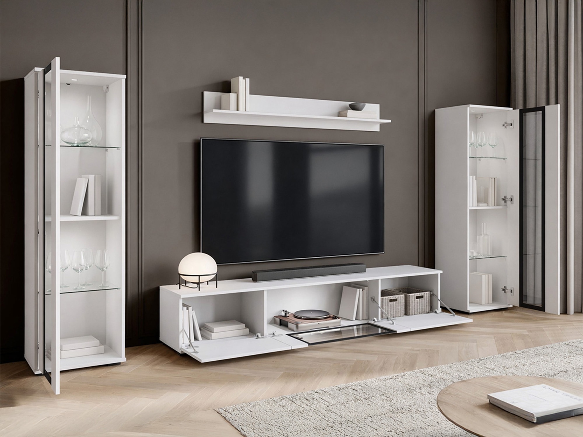 Set de living Torcame 103 (Alb + Alb lucios)