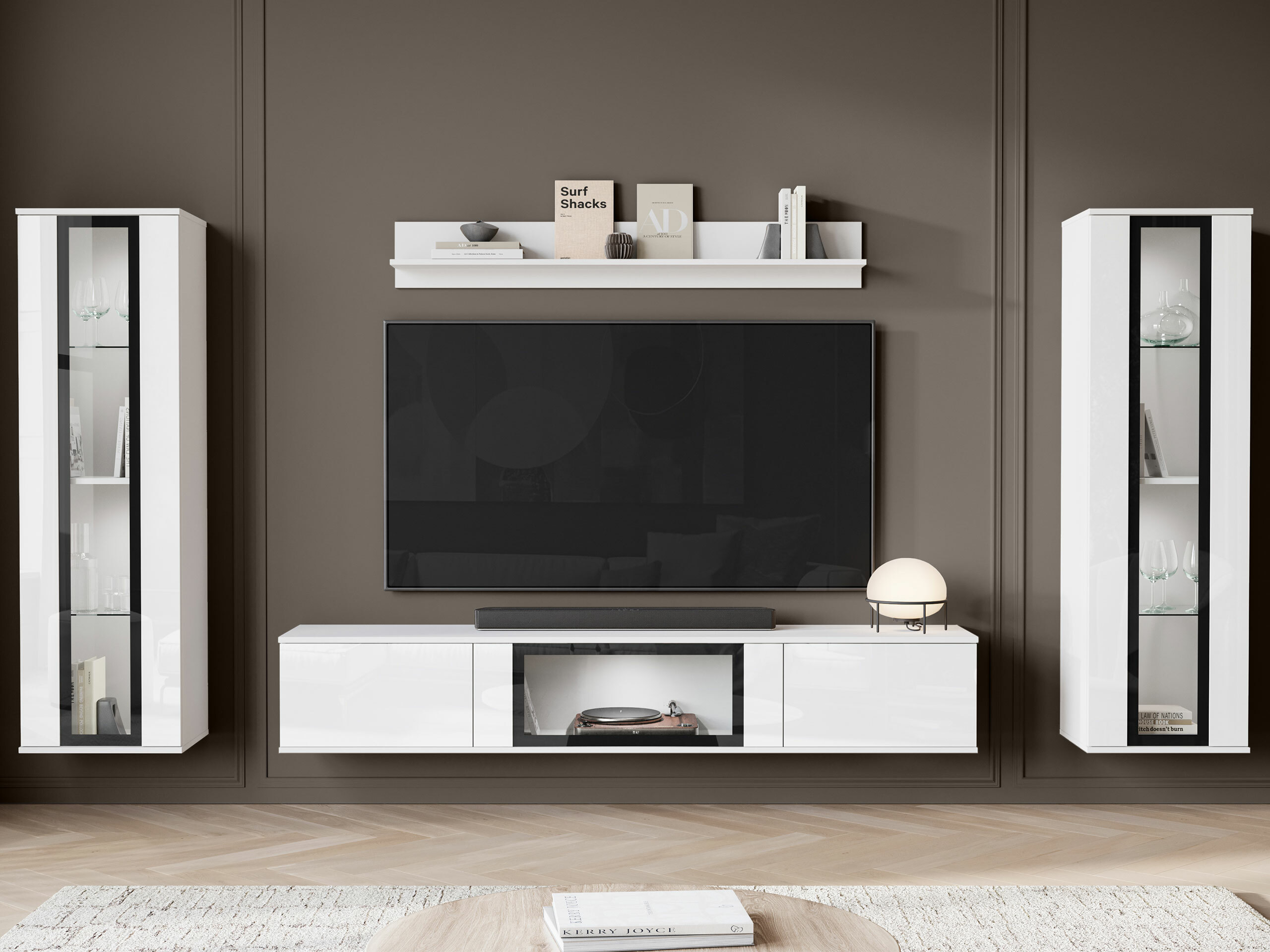 Set de living Torcame 103 (Alb + Alb lucios)