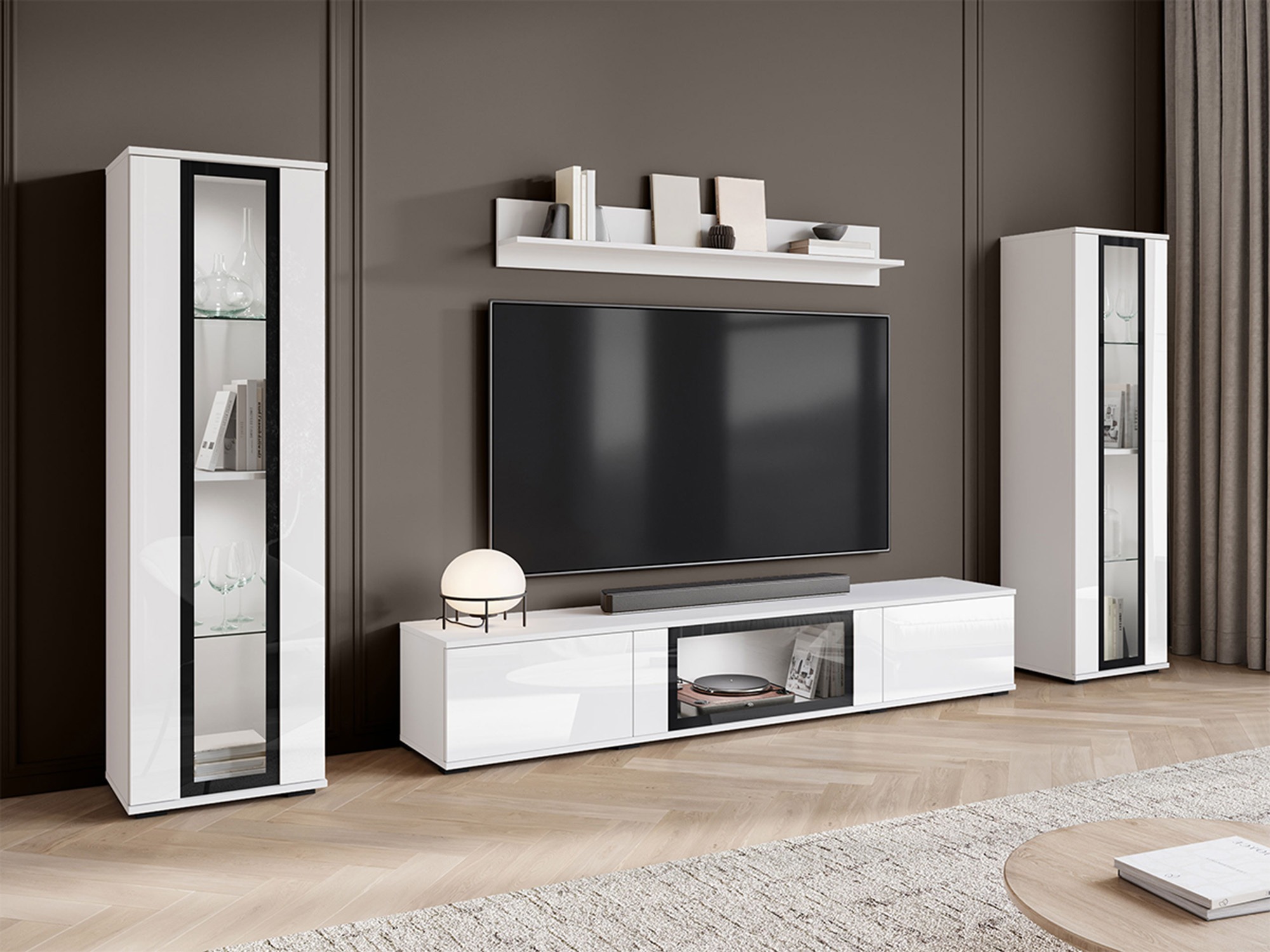 Set de living Torcame 103 (Alb + Alb lucios)