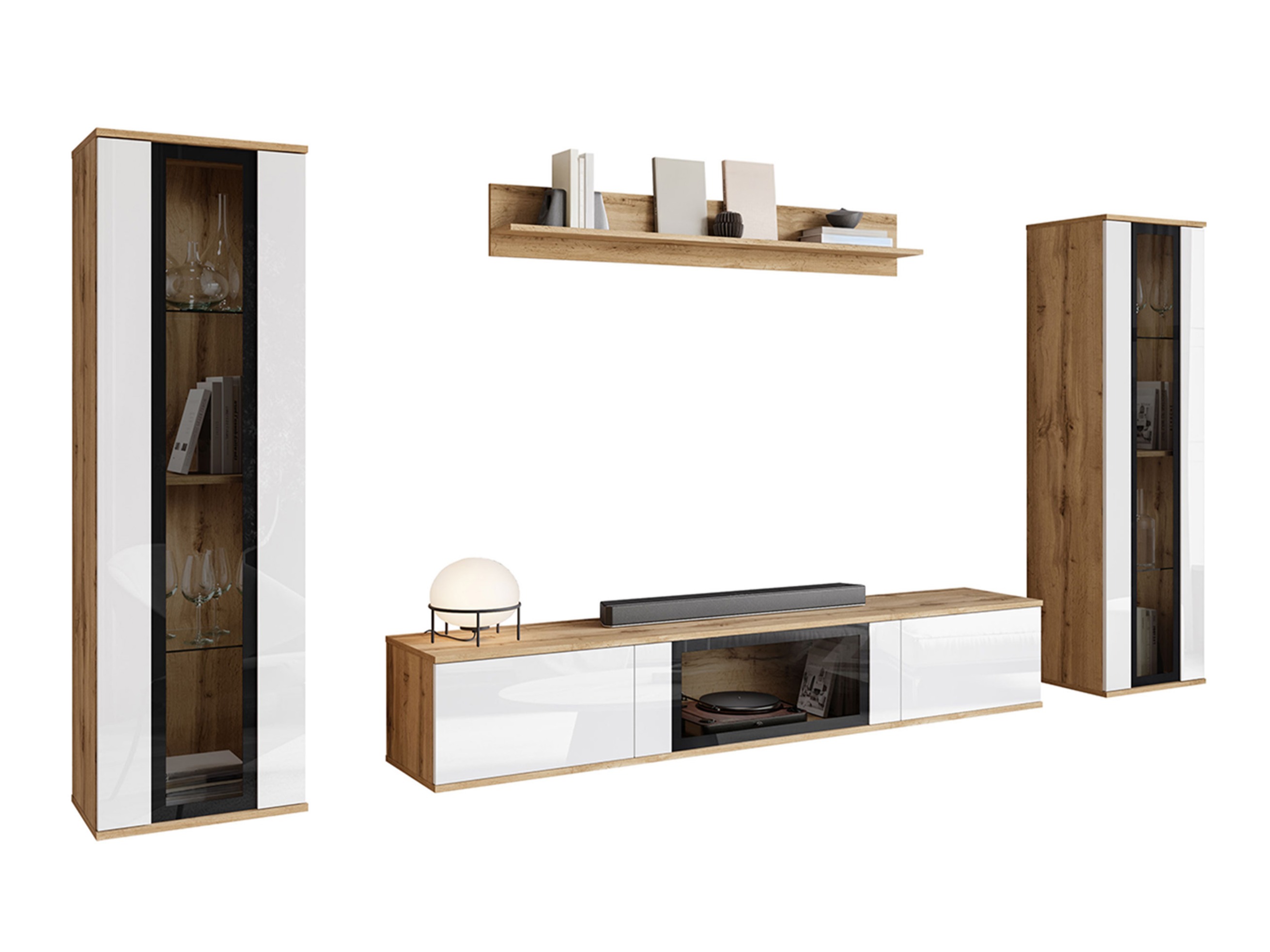 Set de living Torcame 103 (Stejar Wotan + Alb lucios)