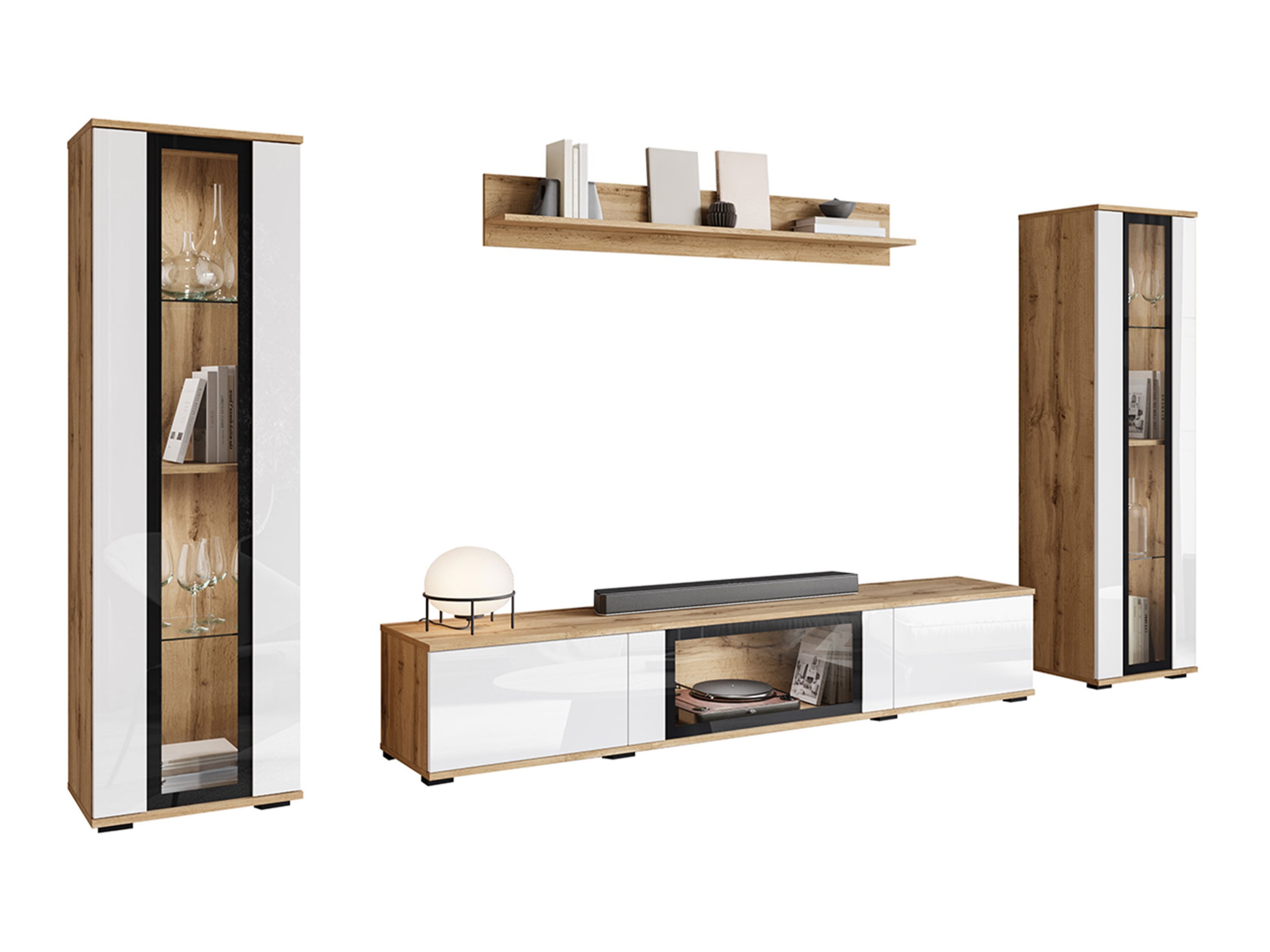 Set de living Torcame 103 (Stejar Wotan + Alb lucios)