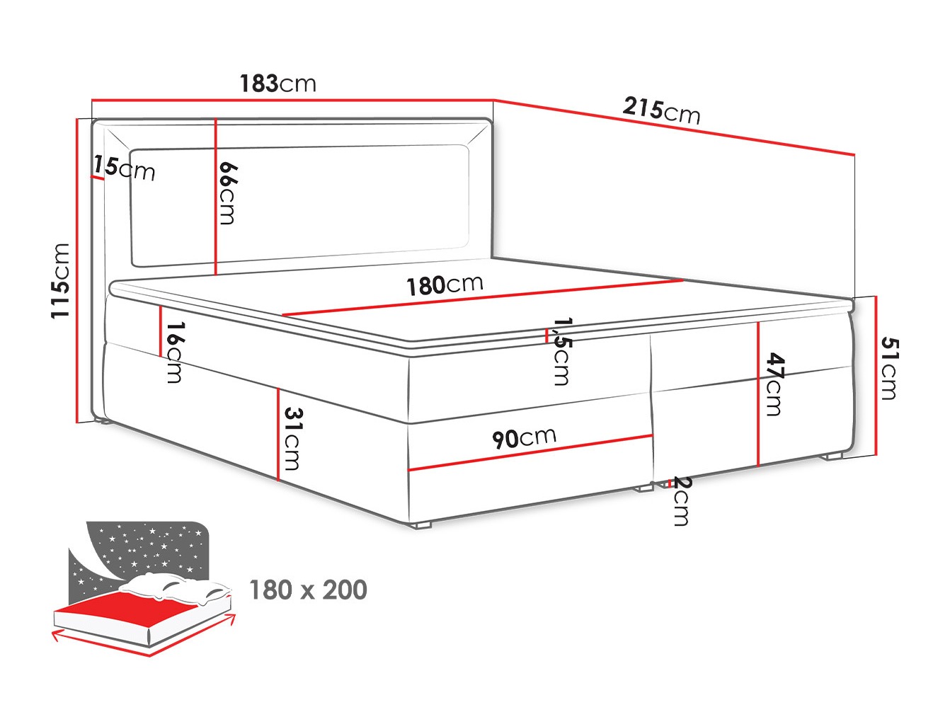 Pat boxspring Pomona 112 (Victoria 14 865)