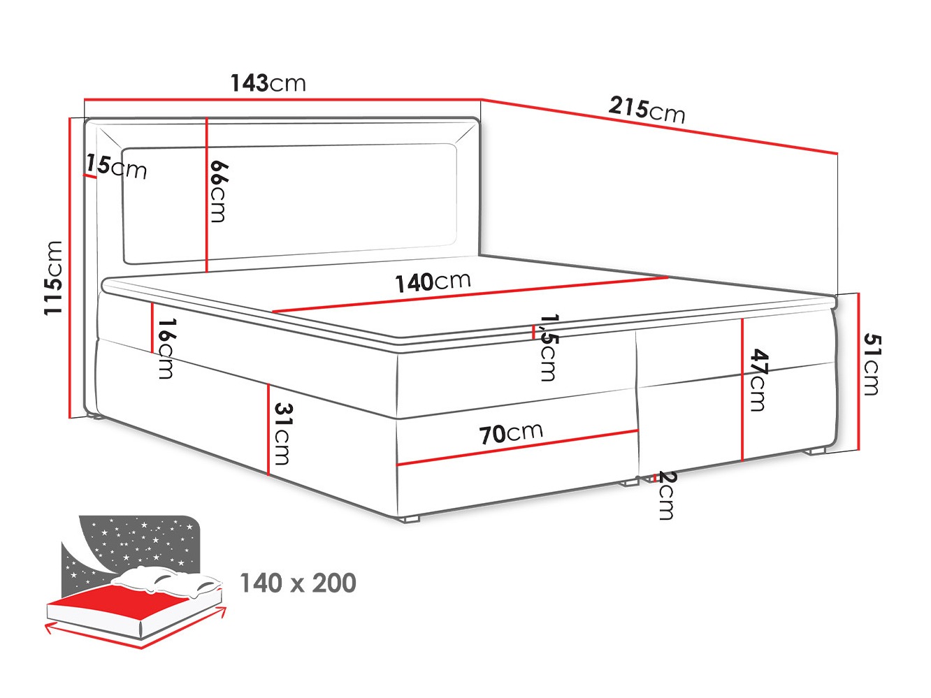 Pat boxspring Pomona 112 (Victoria 14 866)
