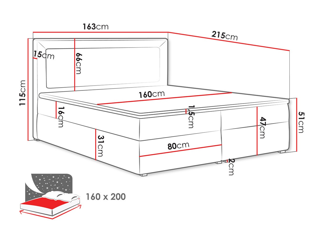 Pat boxspring Pomona 112 (Victoria 14 866)
