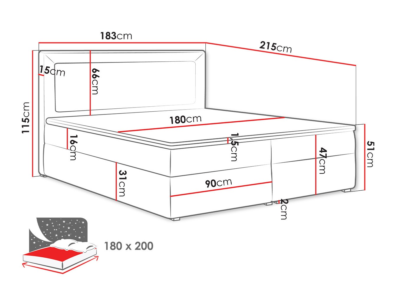 Pat boxspring Pomona 112 (Victoria 14 866)