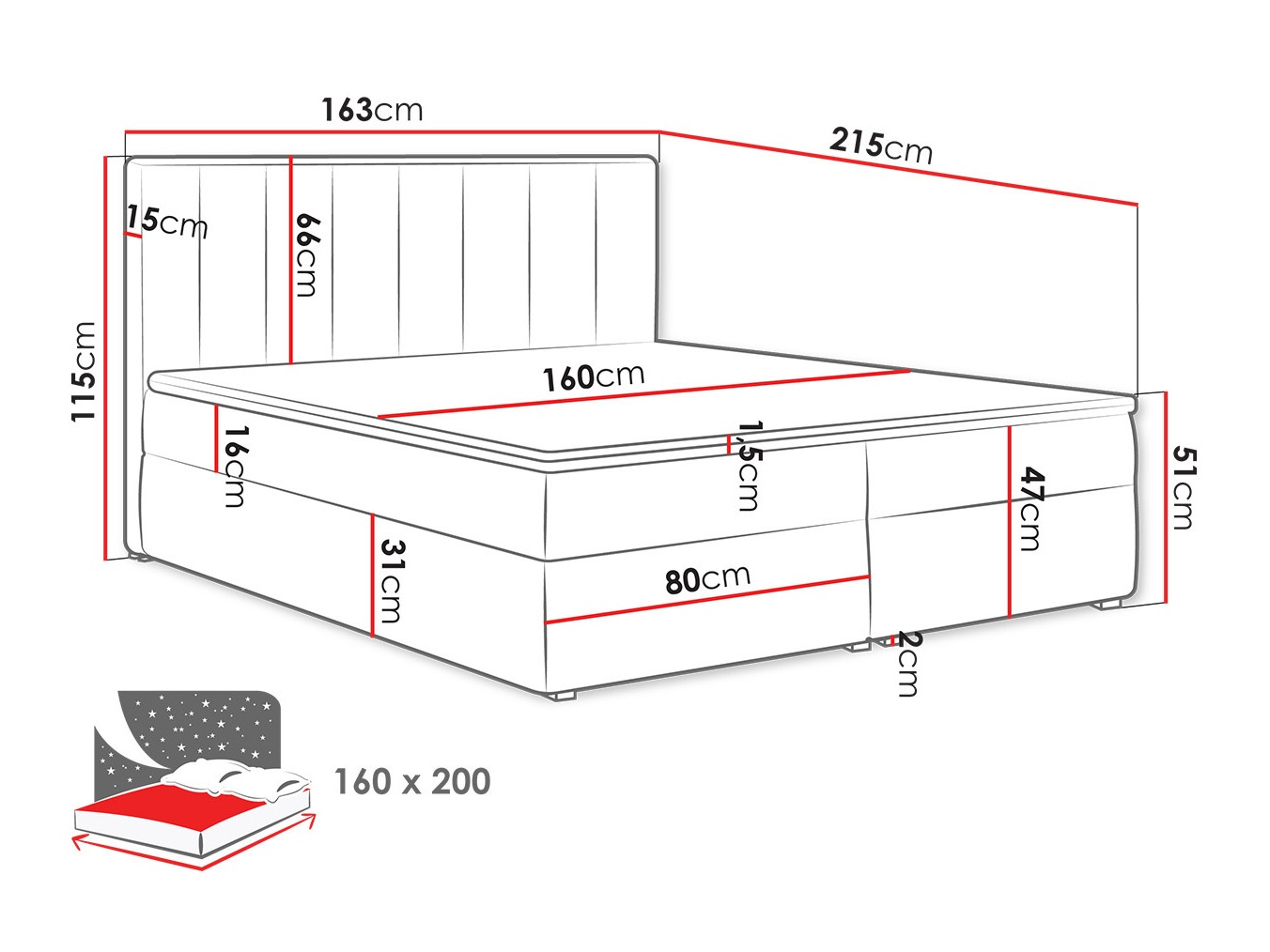 Pat boxspring Pomona 116 (Magic catifea 2206)