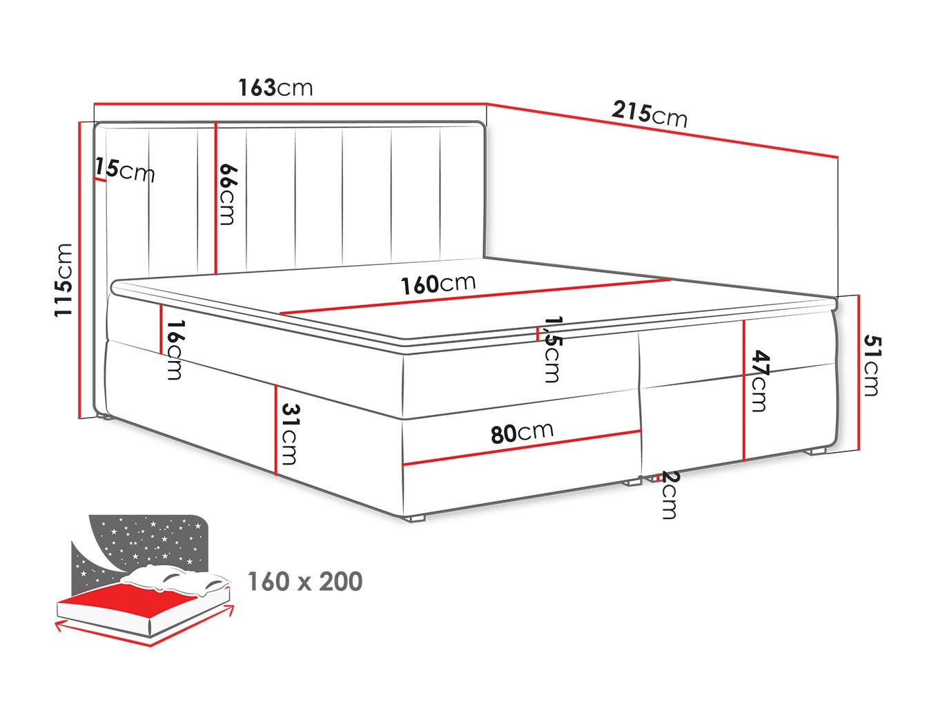 Pat boxspring Pomona 116 (Magic catifea 2216)