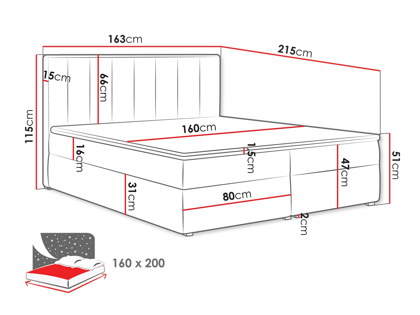 Pat boxspring Pomona 116 (Magic catifea 2258)