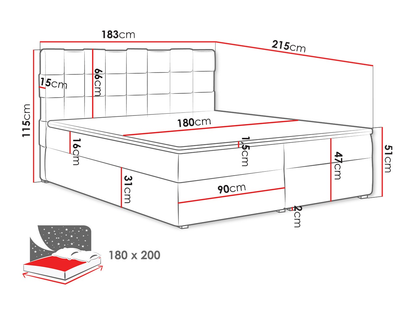 Pat boxspring Pomona 117 (Kronos 02)