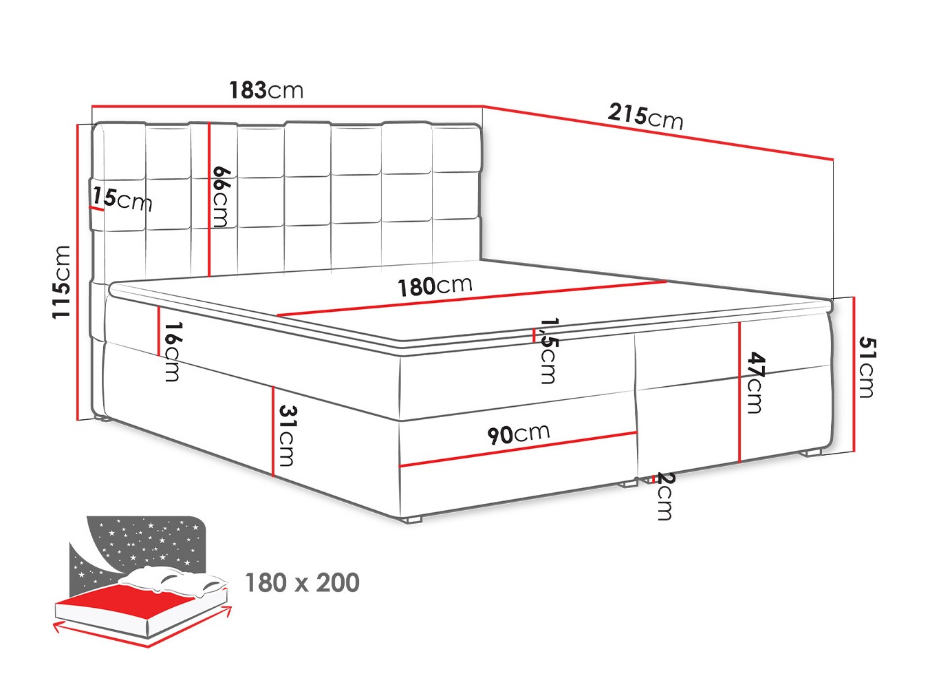 Pat boxspring Pomona 117 (Kronos 19)