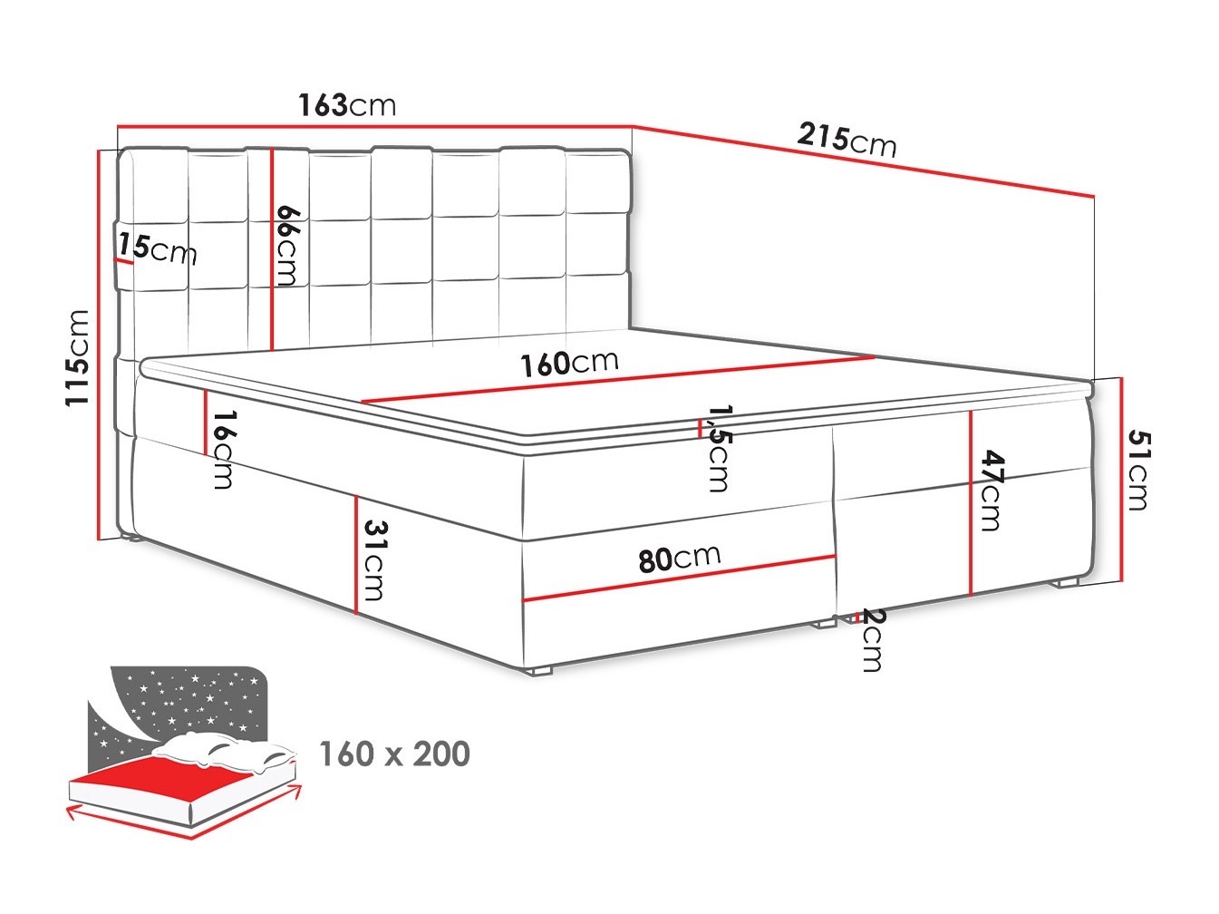 Pat boxspring Pomona 117 (Kronos 19)
