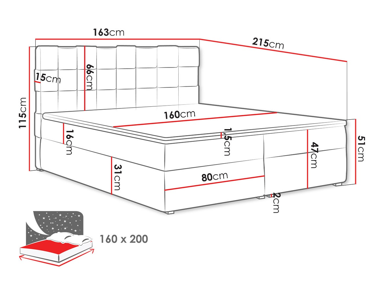 Pat boxspring Pomona 117 (Kronos 22)