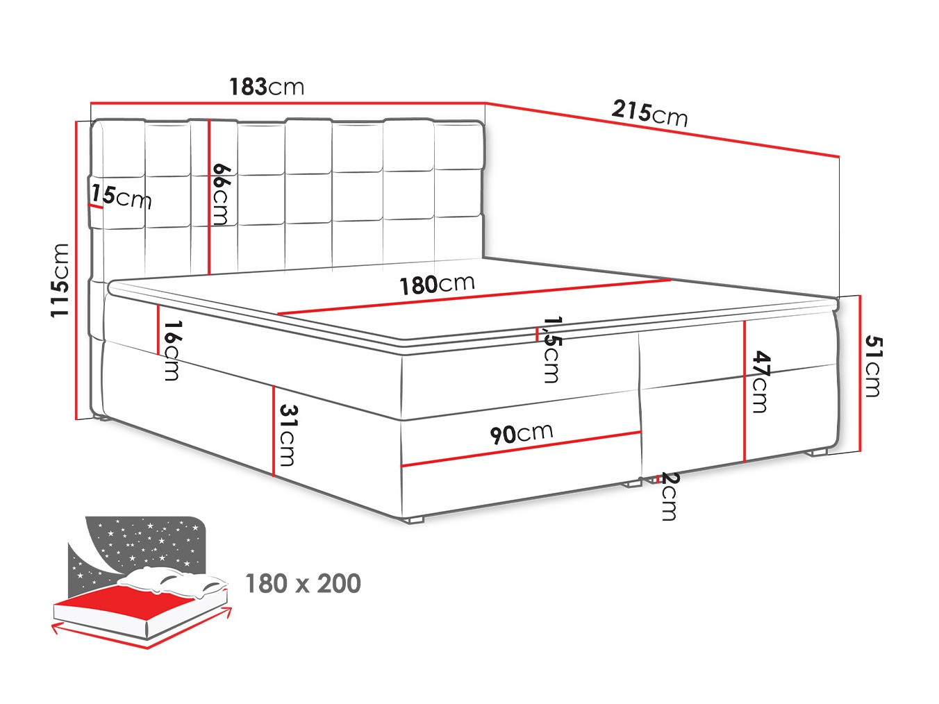 Pat boxspring Pomona 117 (Kronos 35)