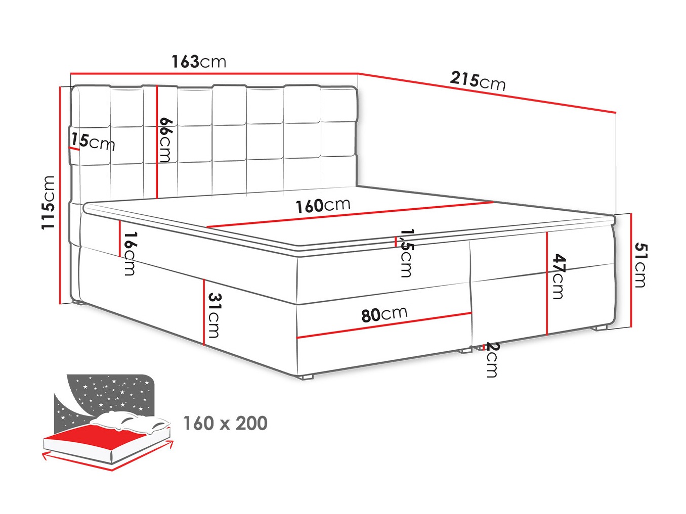 Pat boxspring Pomona 117 (Kronos 35)