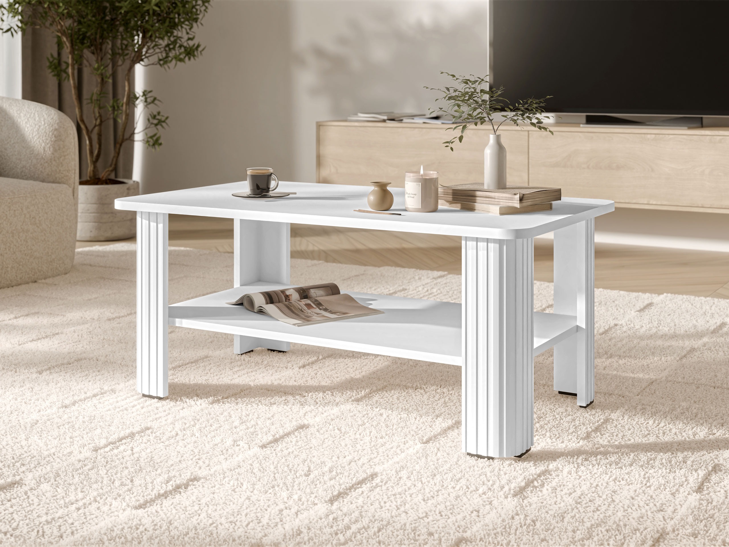 Măsuță de cafea Charlotte 213 (Alb)
