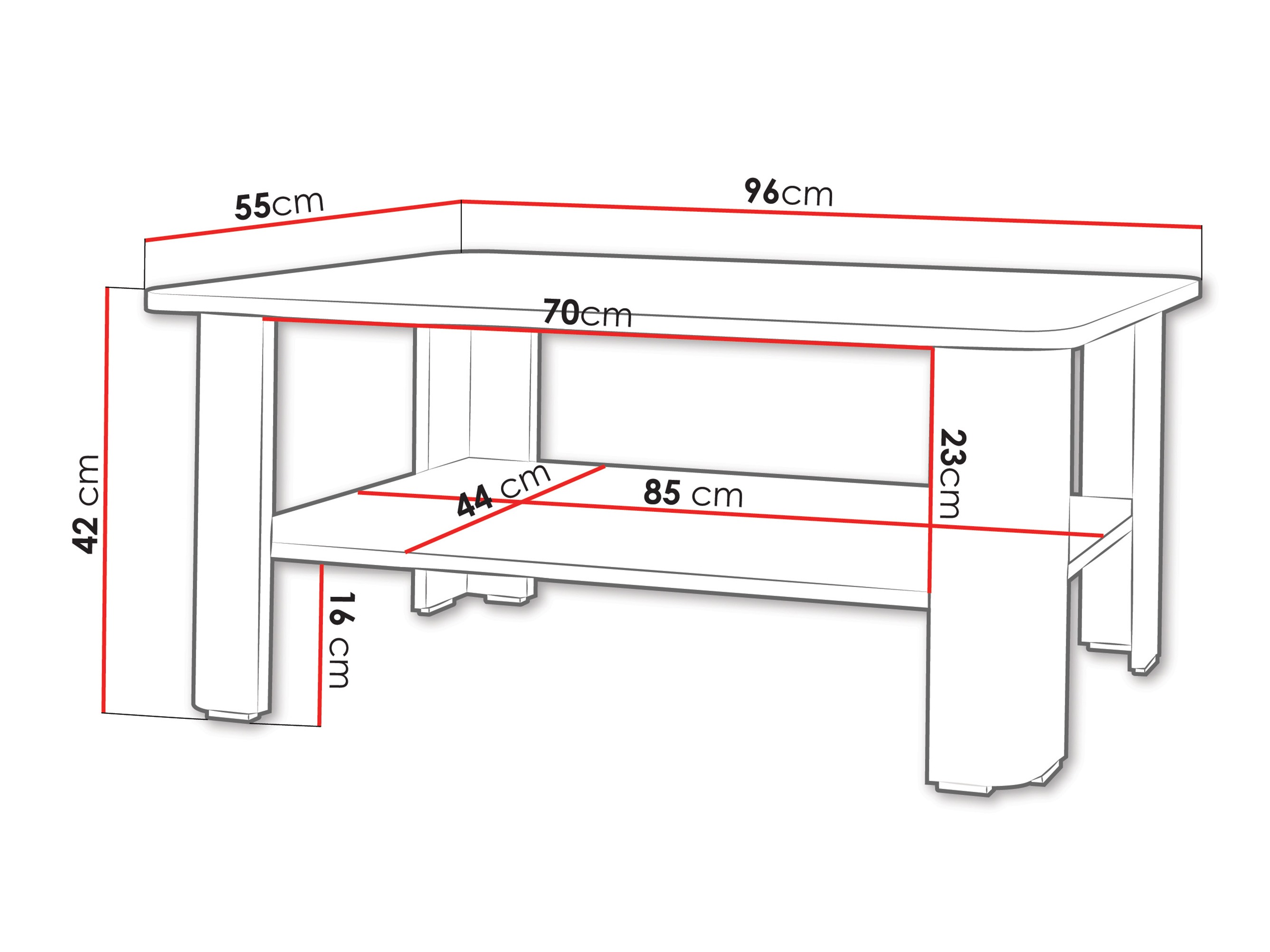 Măsuță de cafea Charlotte 213 (Alb)