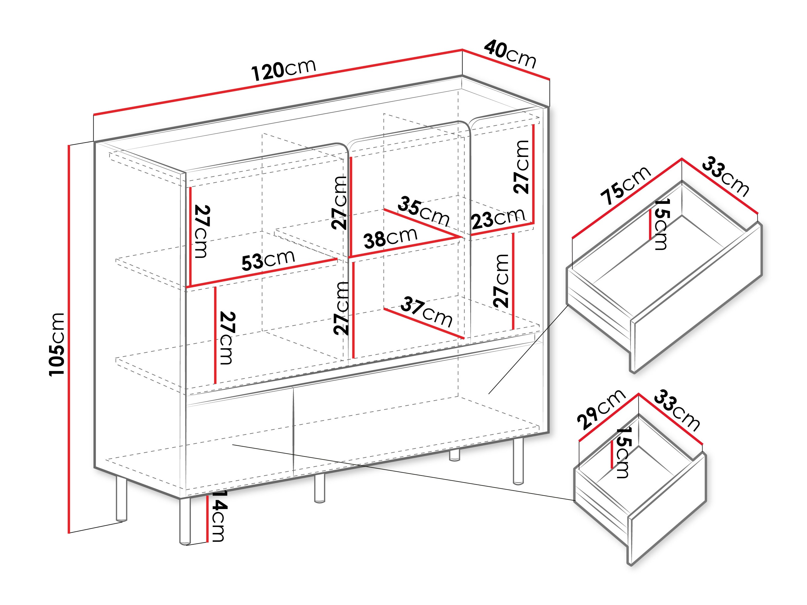 Comodă Fiosono 107 (Verde prăfuit + Stejar)