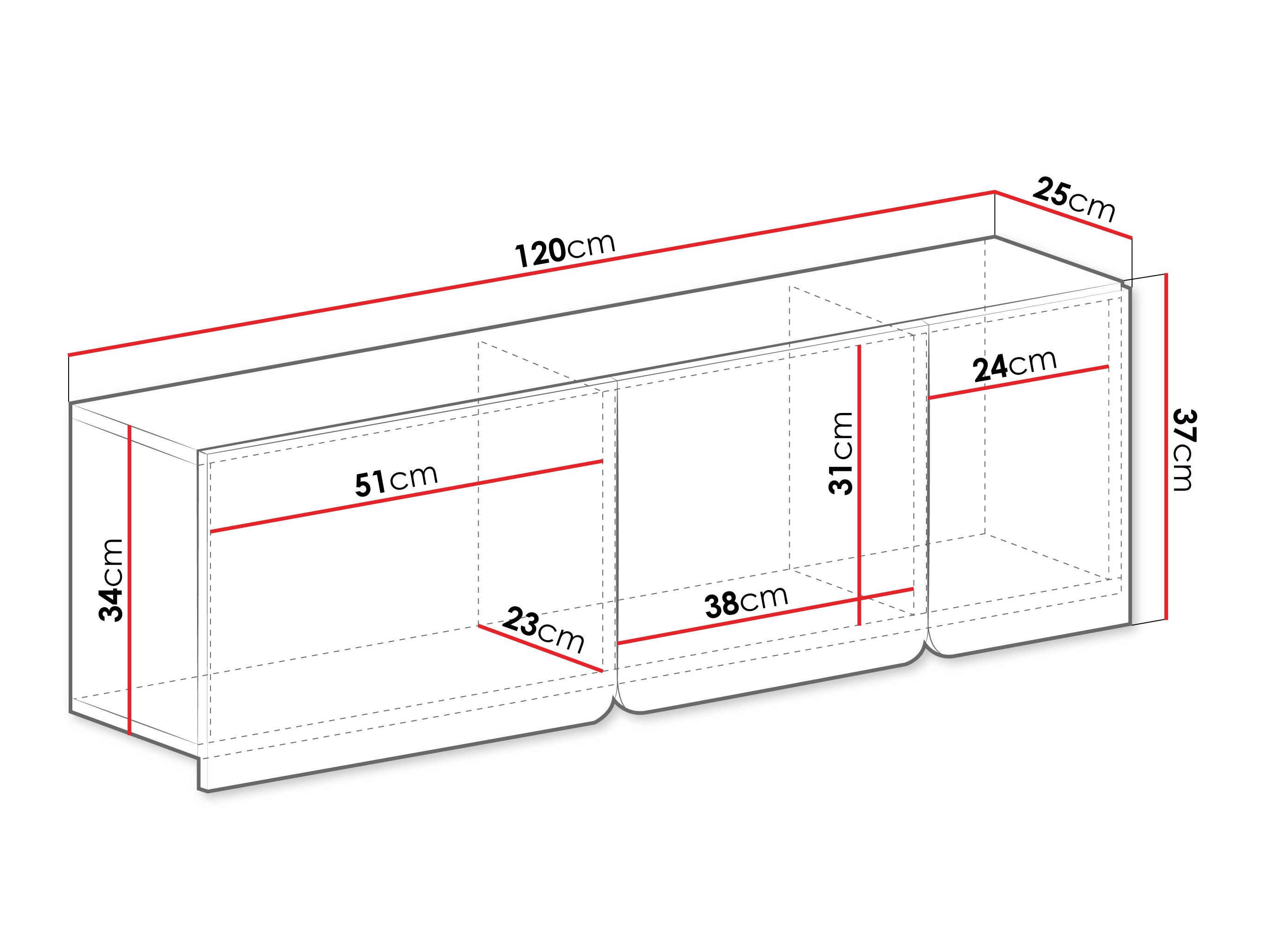 Dulap de perete Fiosono 111 (Eucalipt + Stejar)