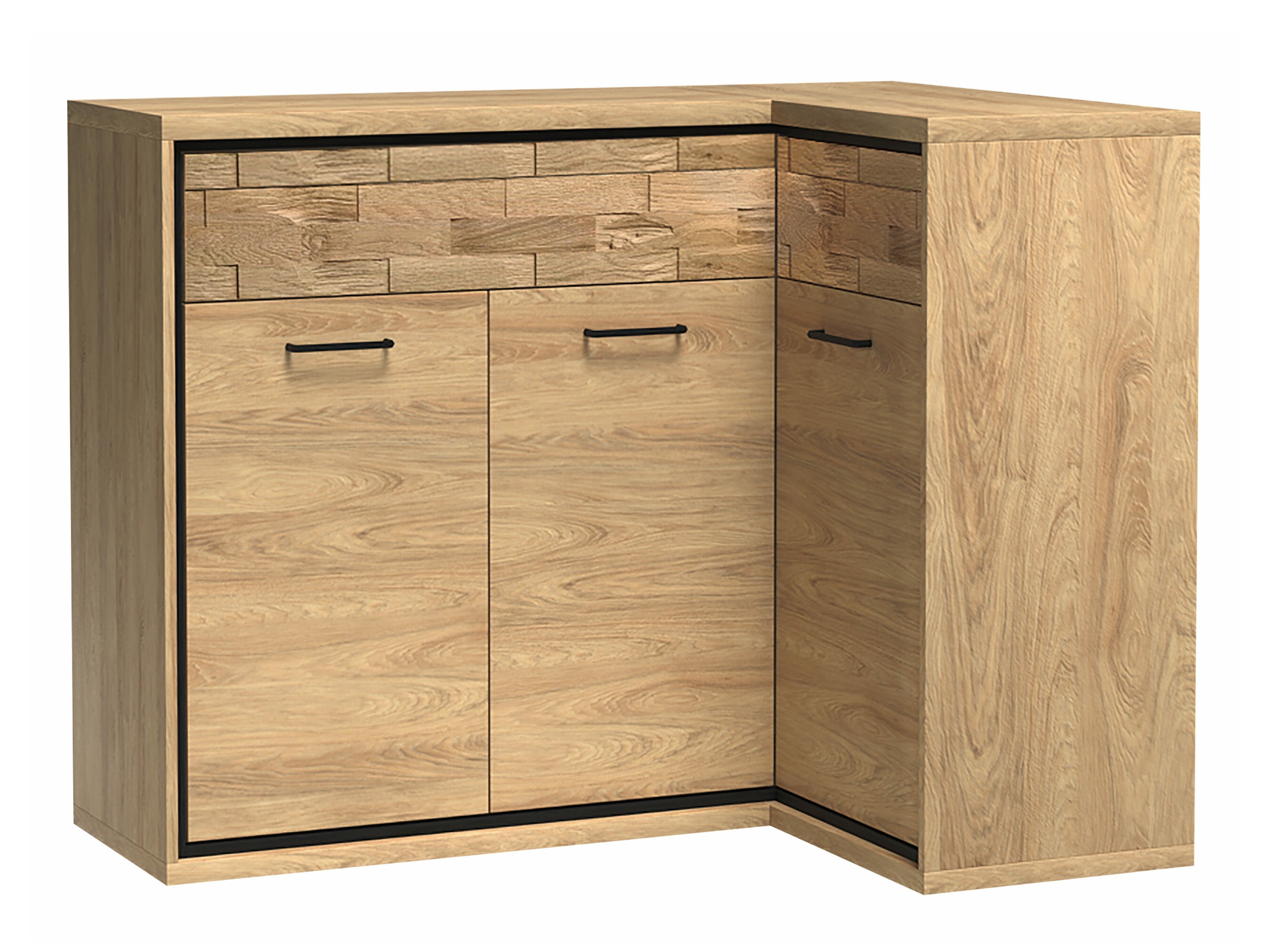 Comodă de colț Etrmoni 106 (Maro deschis + Stejar)