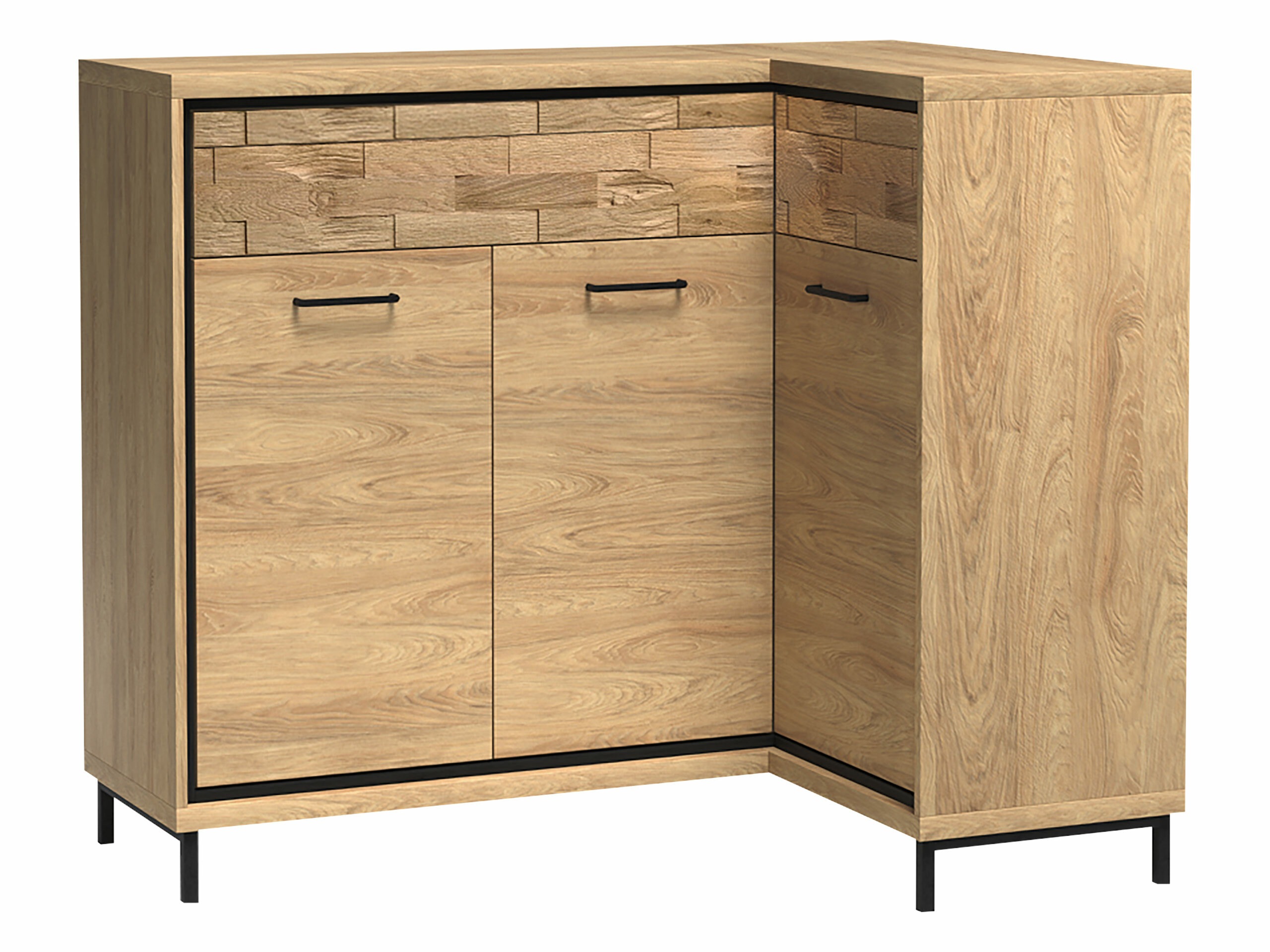 Comodă de colț Etrmoni 106 (Maro deschis + Stejar)