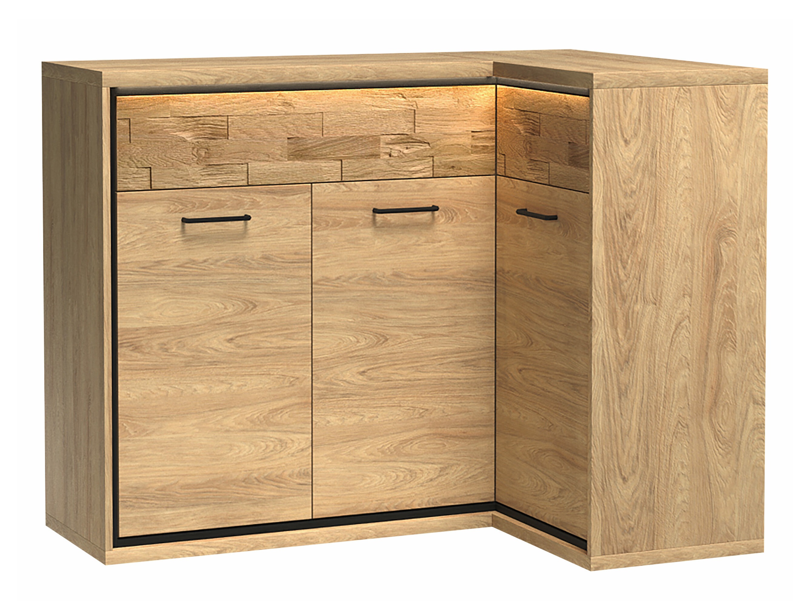 Comodă de colț Etrmoni 106 (Maro deschis + Stejar)