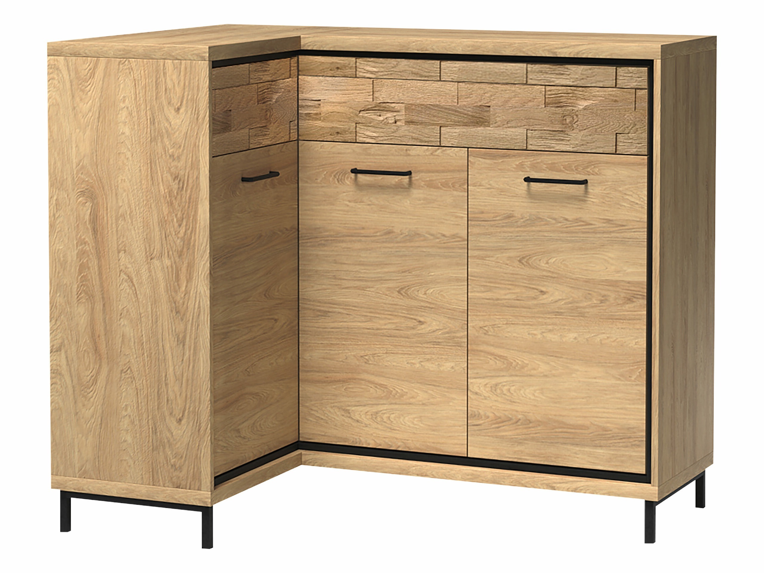 Comodă de colț Etrmoni 121 (Maro deschis + Stejar)