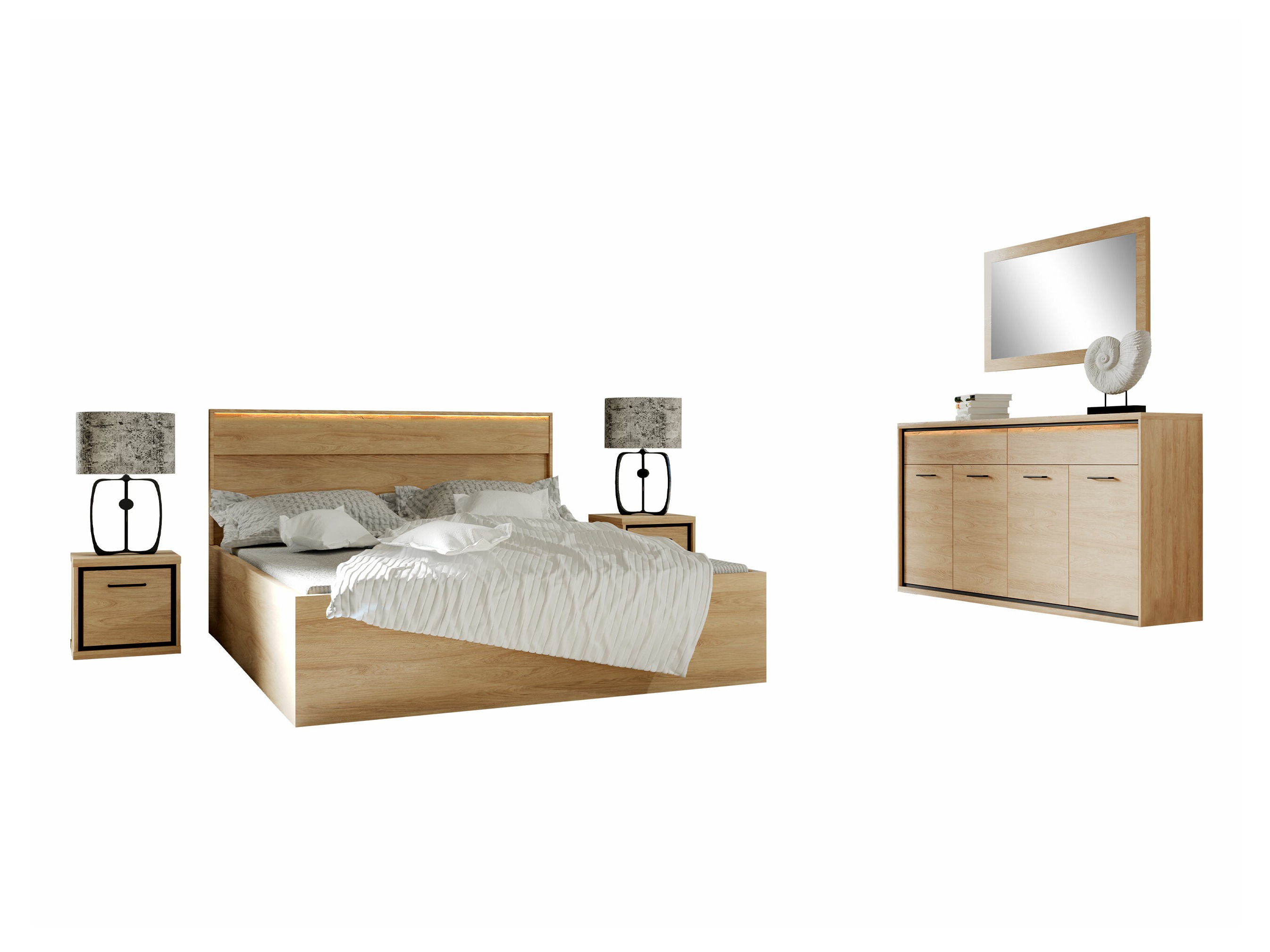Set dormitor Etrmoni 122 (Maro deschis)