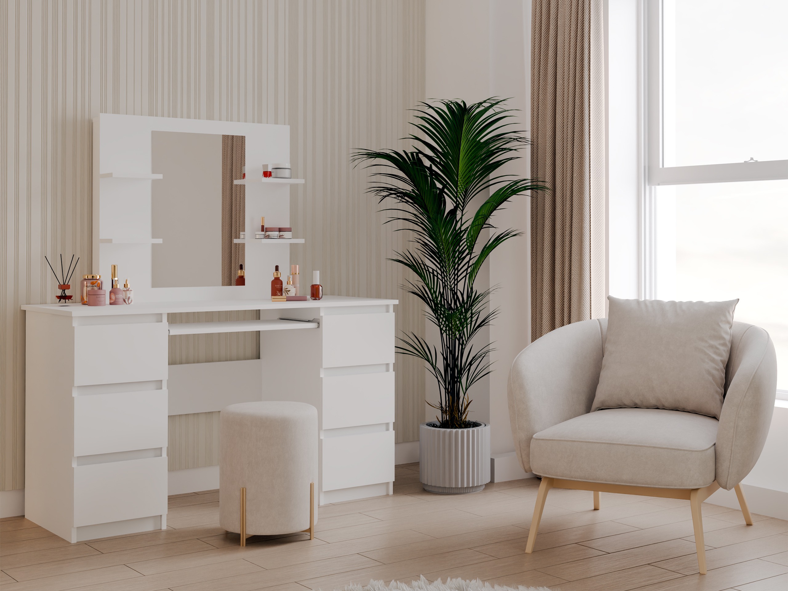 Măsuță de machiaj Mandeville 359 (Alb)